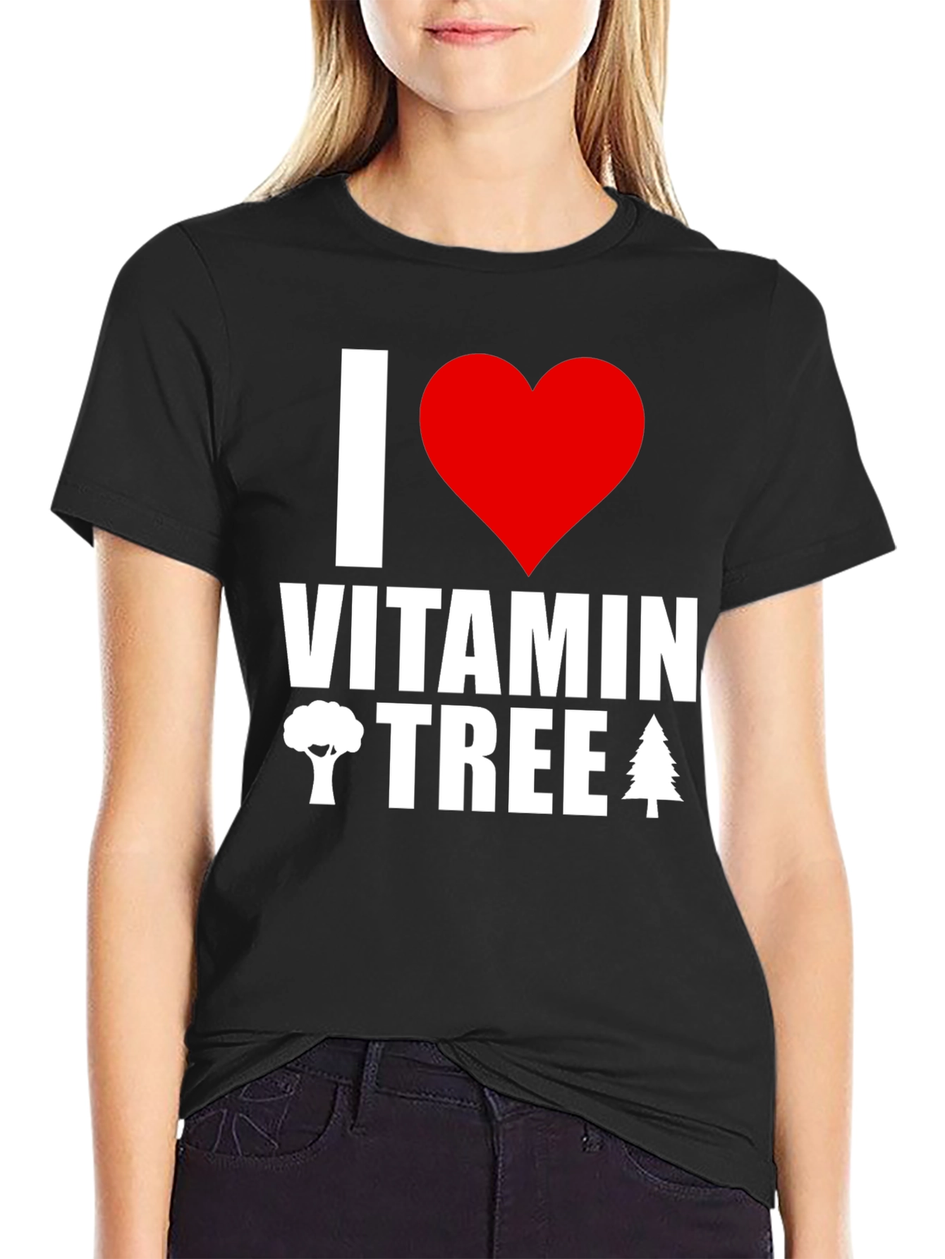 I Heart Vitamin Tree Graphic Tee - Black T-Shirt