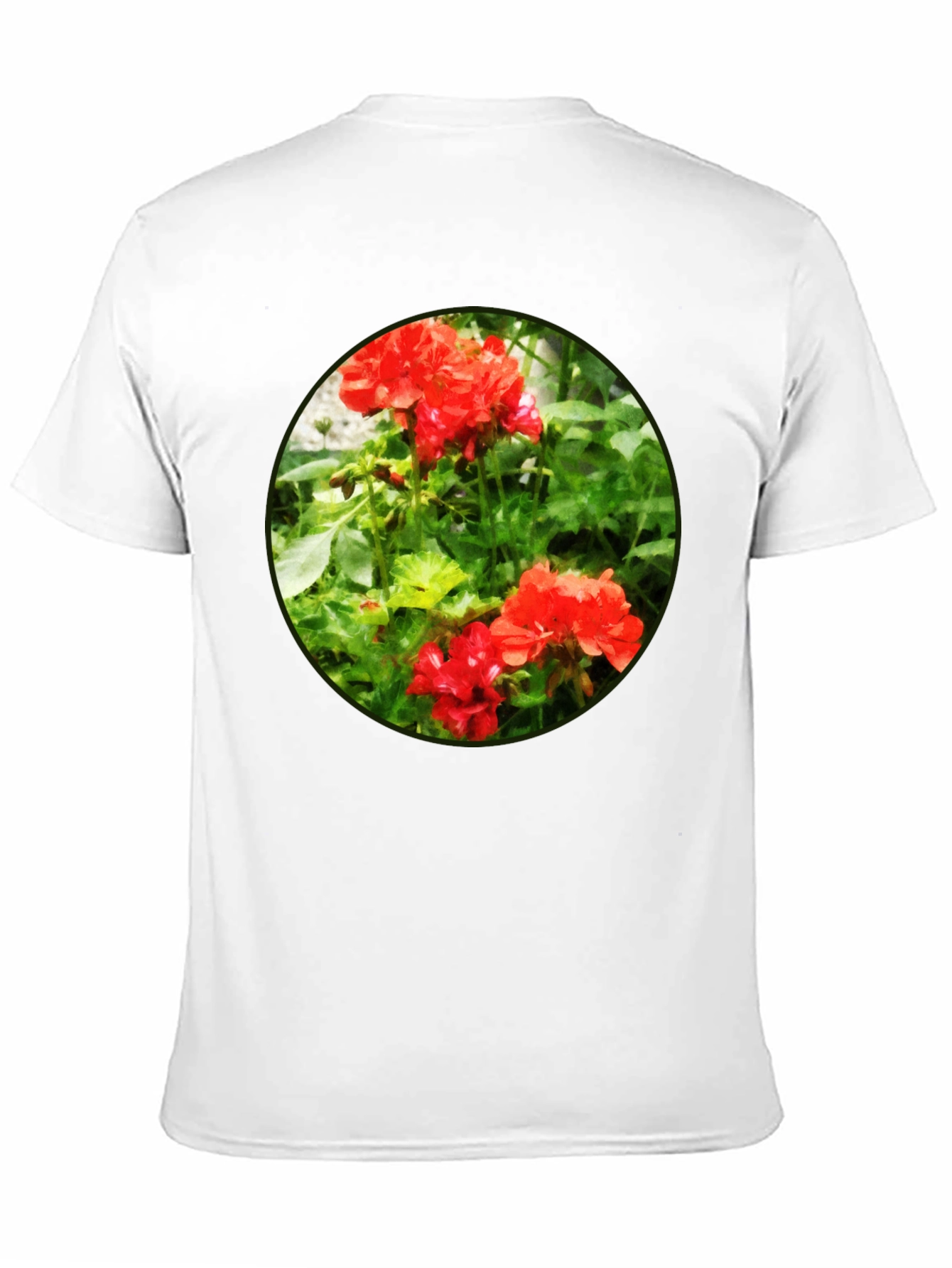 Floral Graphic Tee - Red Flower Design