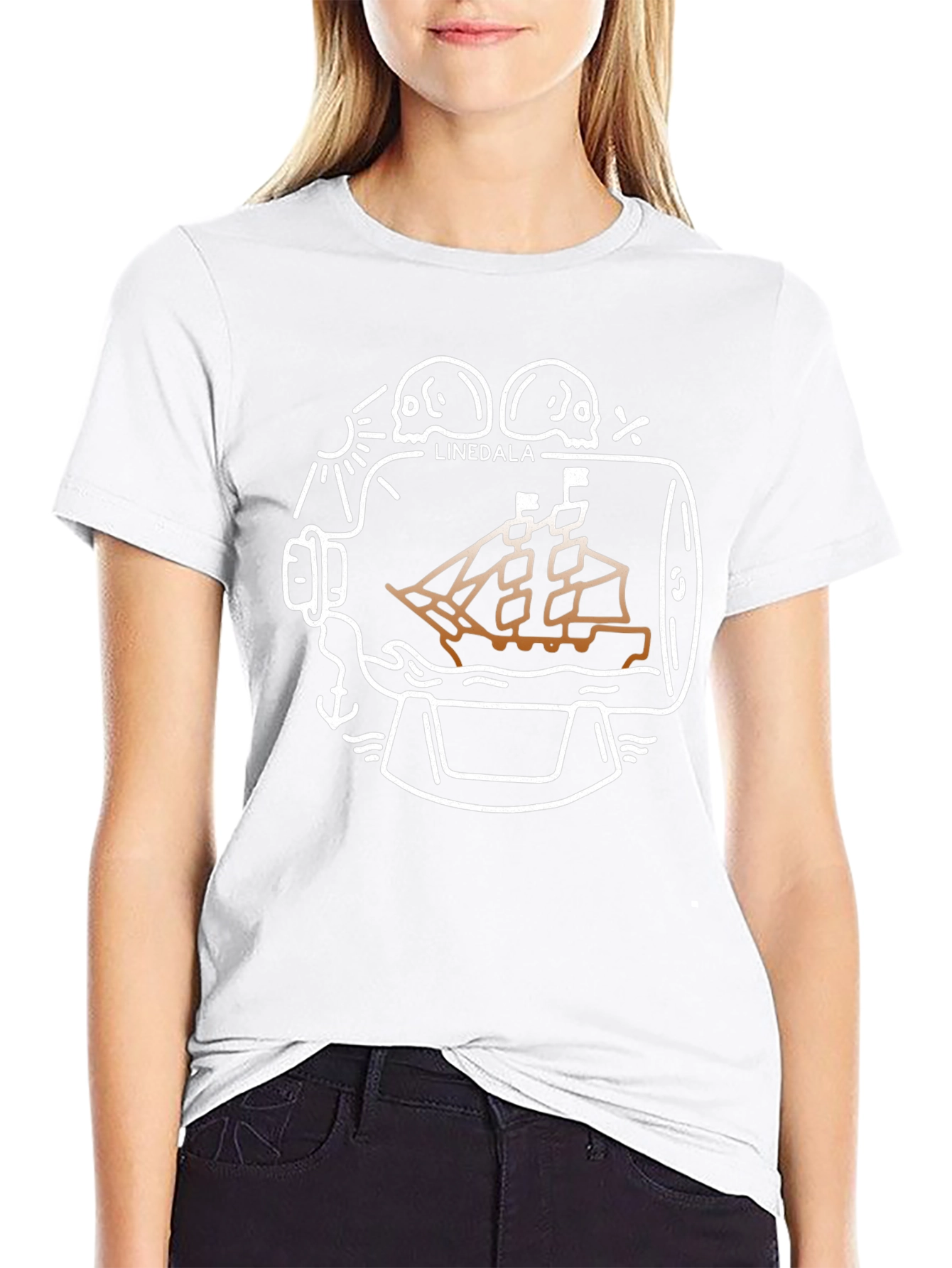 Linedala Ship In A Bottle Graphic Tee