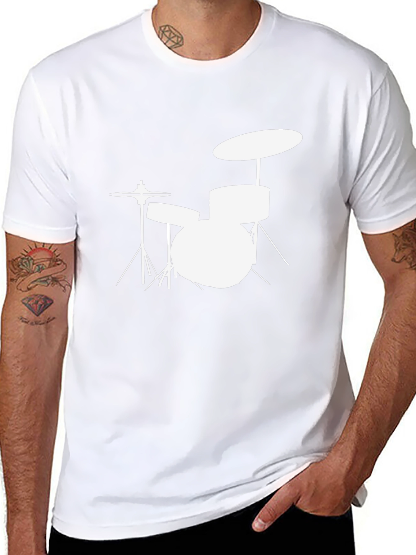 Drum Kit T-Shirt - Black Music Tee
