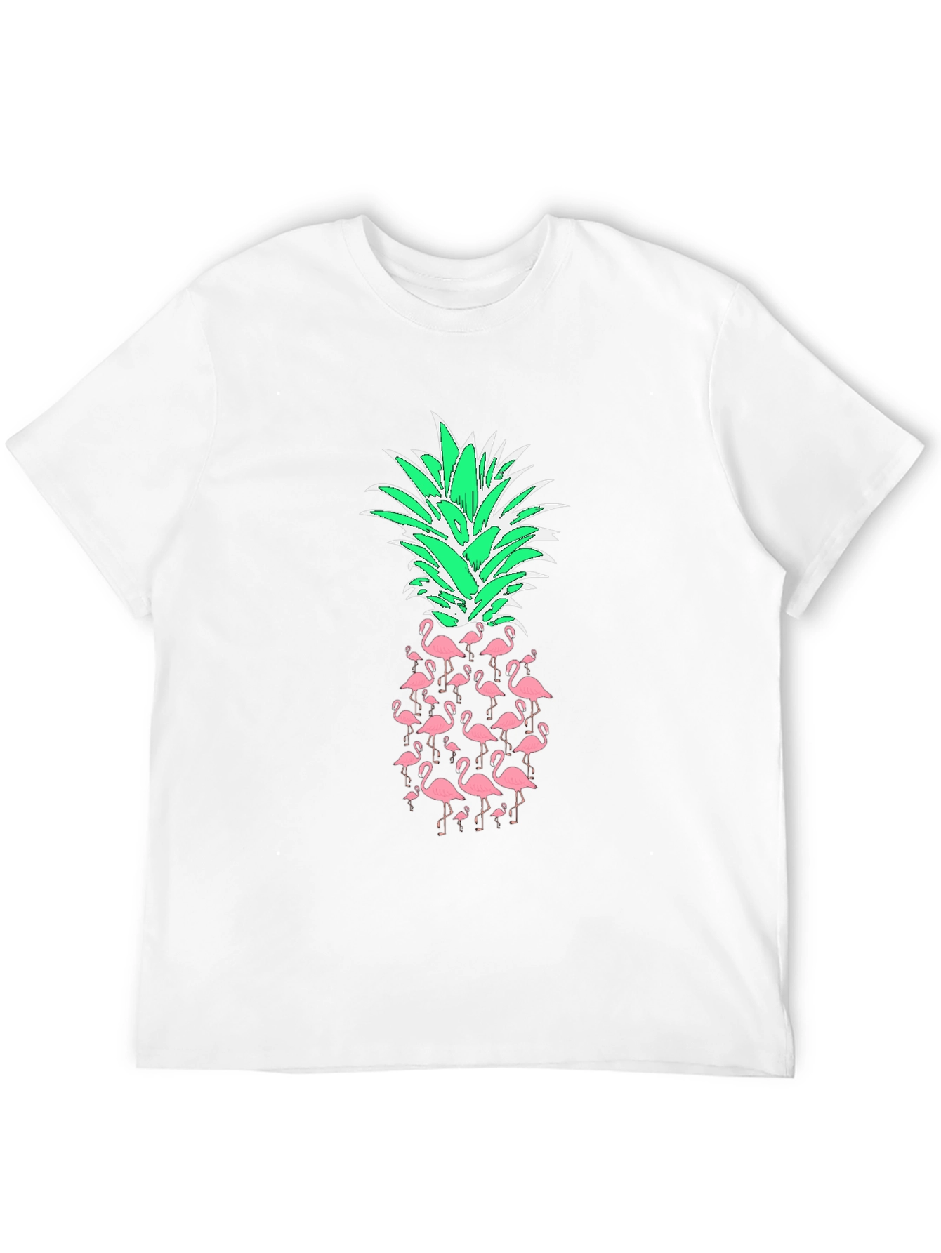 Flamingo Pineapple Graphic Tee - Tropical Style