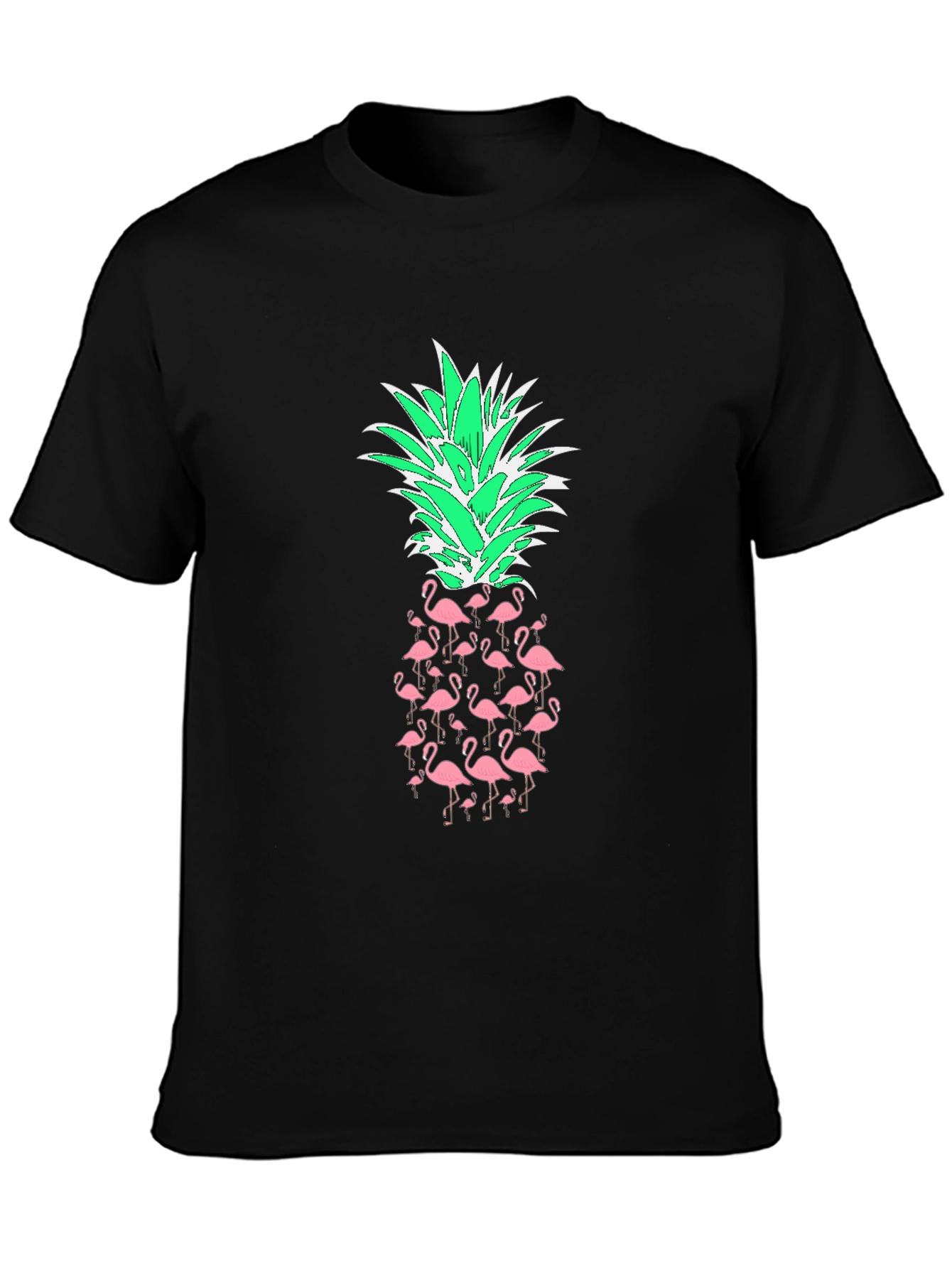Flamingo Pineapple Graphic Tee - Tropical Style