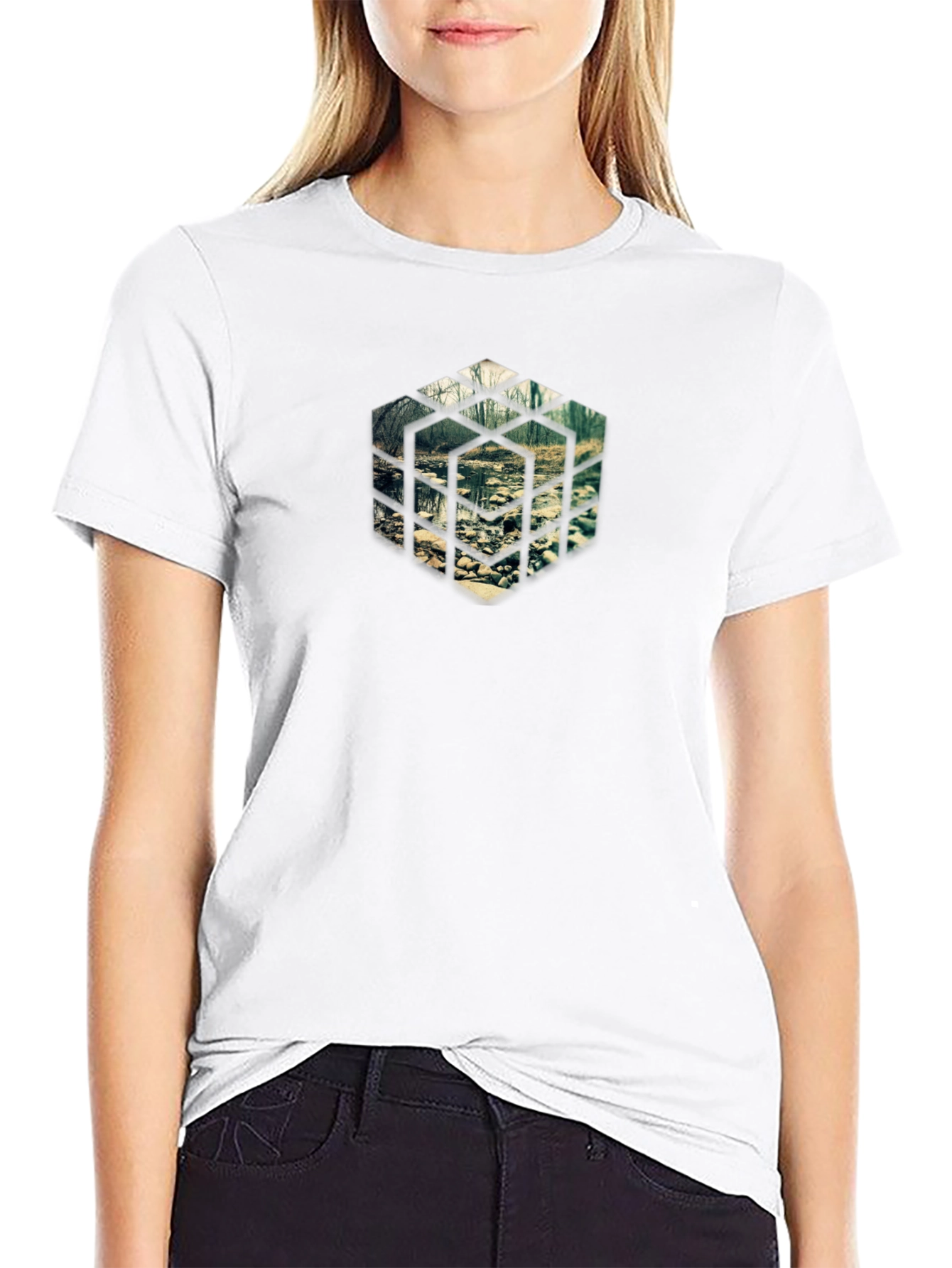 Geometric Nature Scene Tee