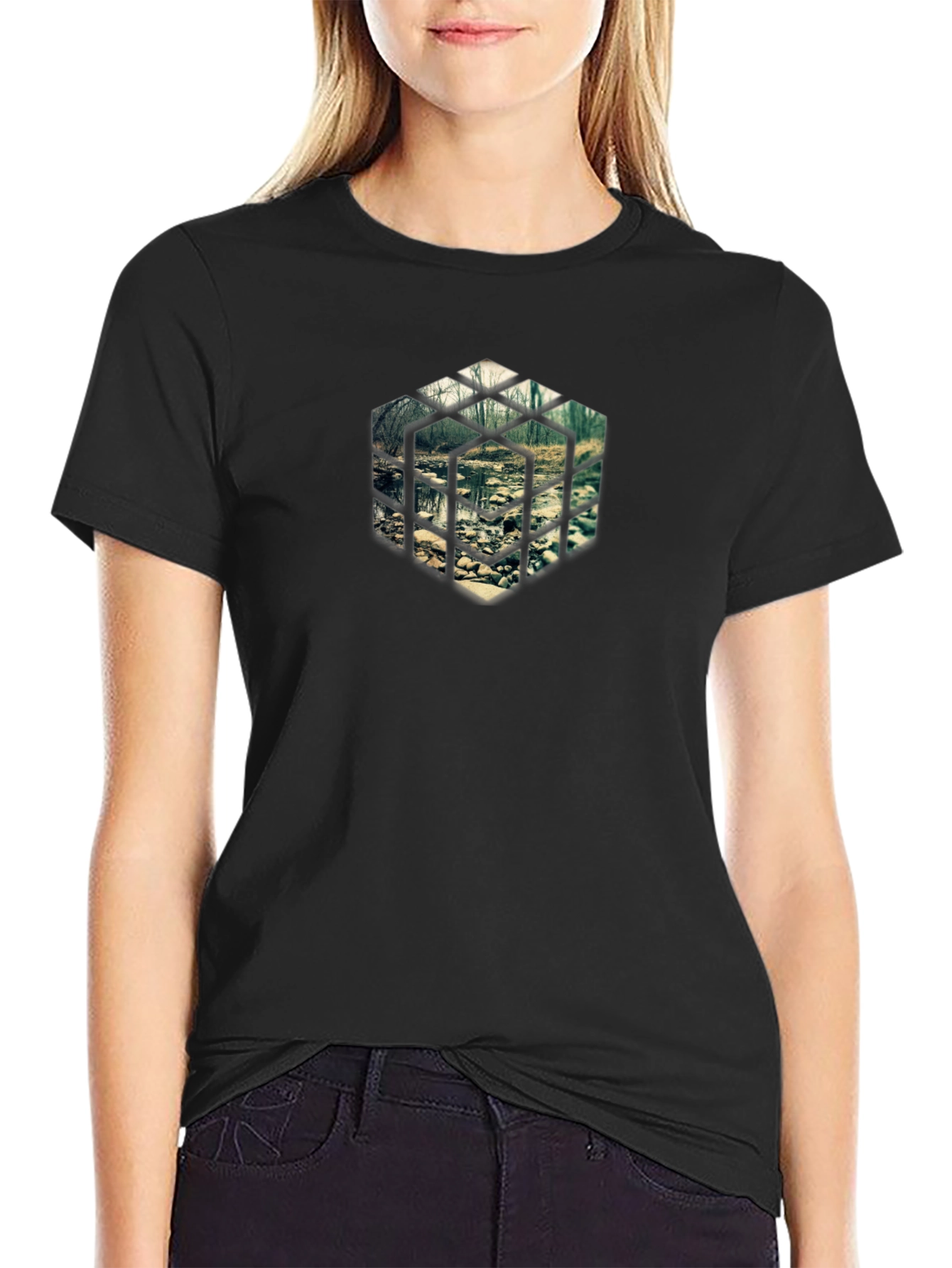 Geometric Nature Scene Tee