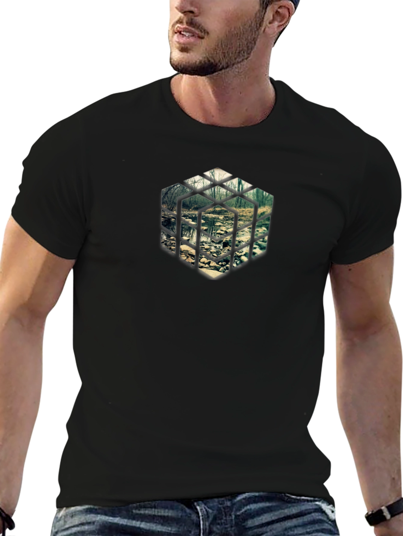 Geometric Nature Scene Tee