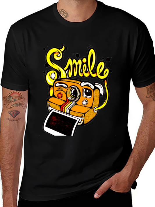 Smile Camera Graphic Tee - Black