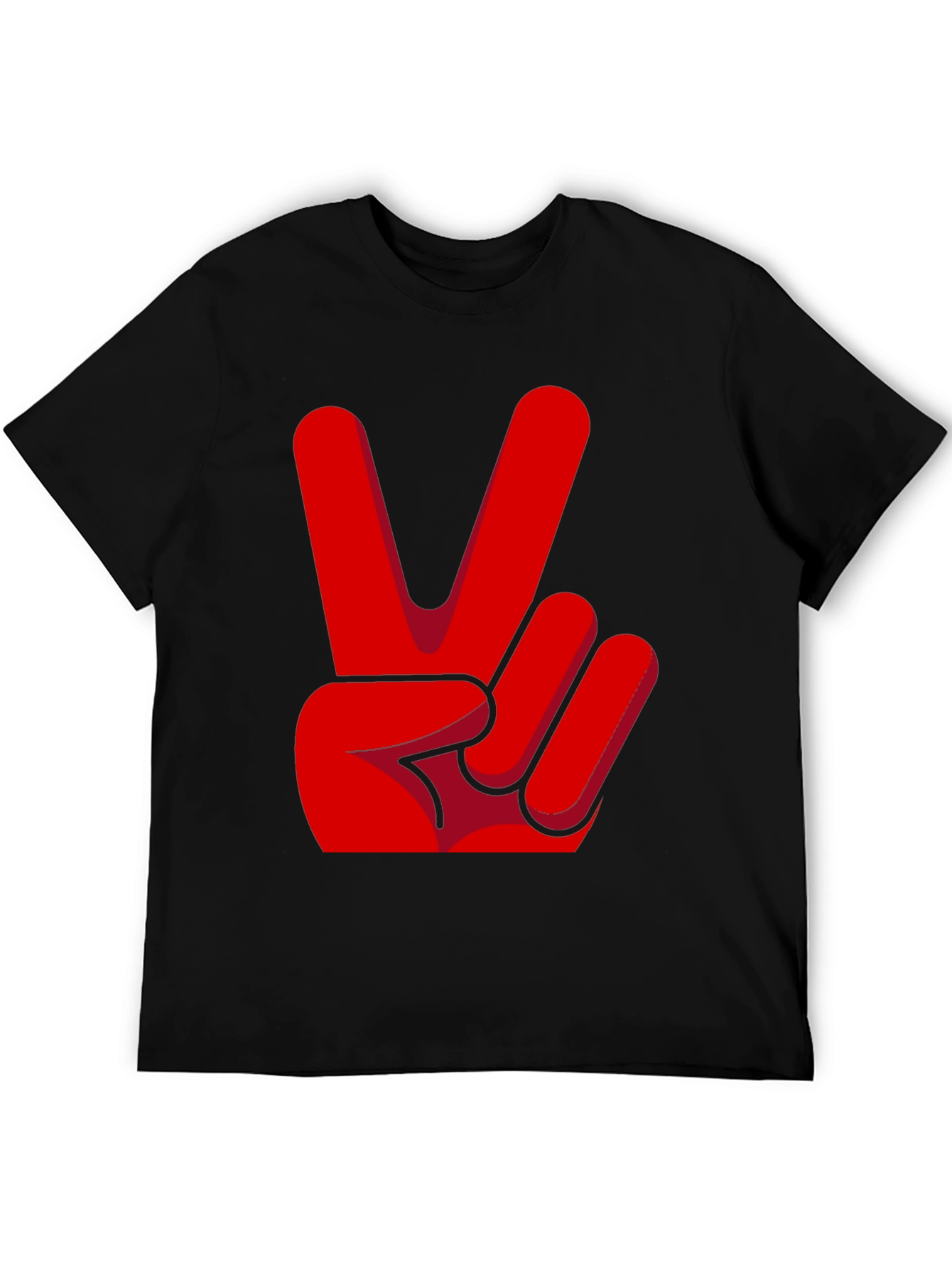 Peace Sign T-Shirt - Red Hand Gesture Design
