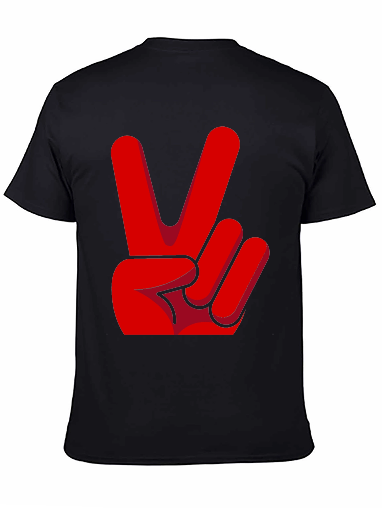 Peace Sign T-Shirt - Red Hand Gesture Design