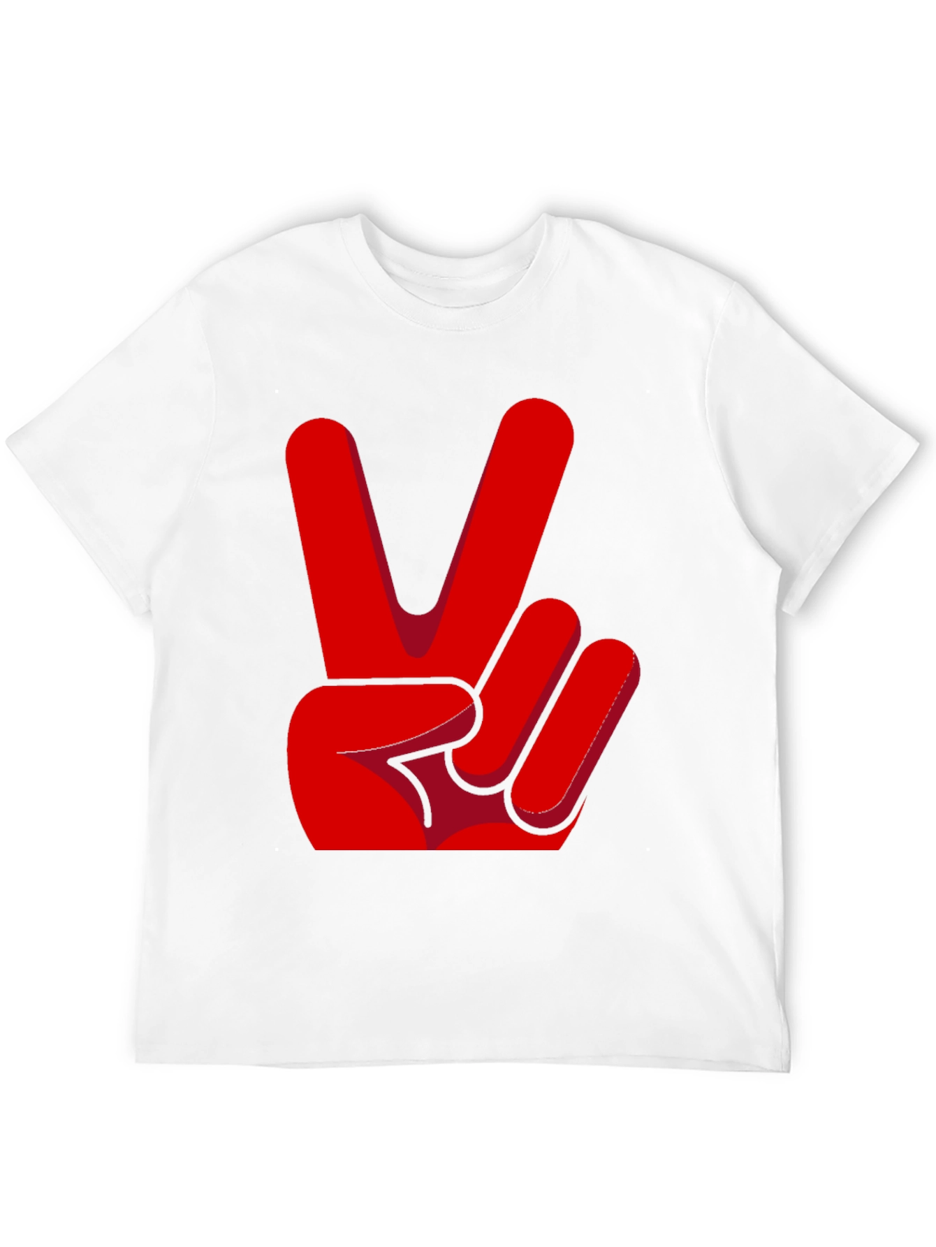 Peace Sign T-Shirt - Red Hand Gesture Design