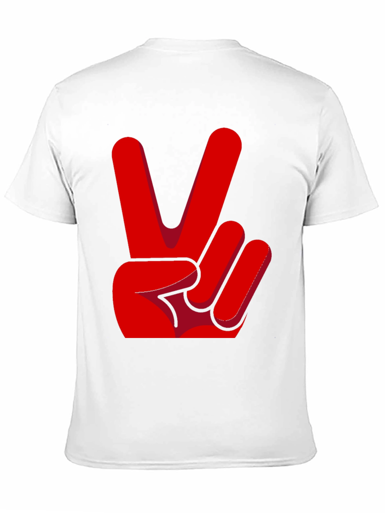 Peace Sign T-Shirt - Red Hand Gesture Design