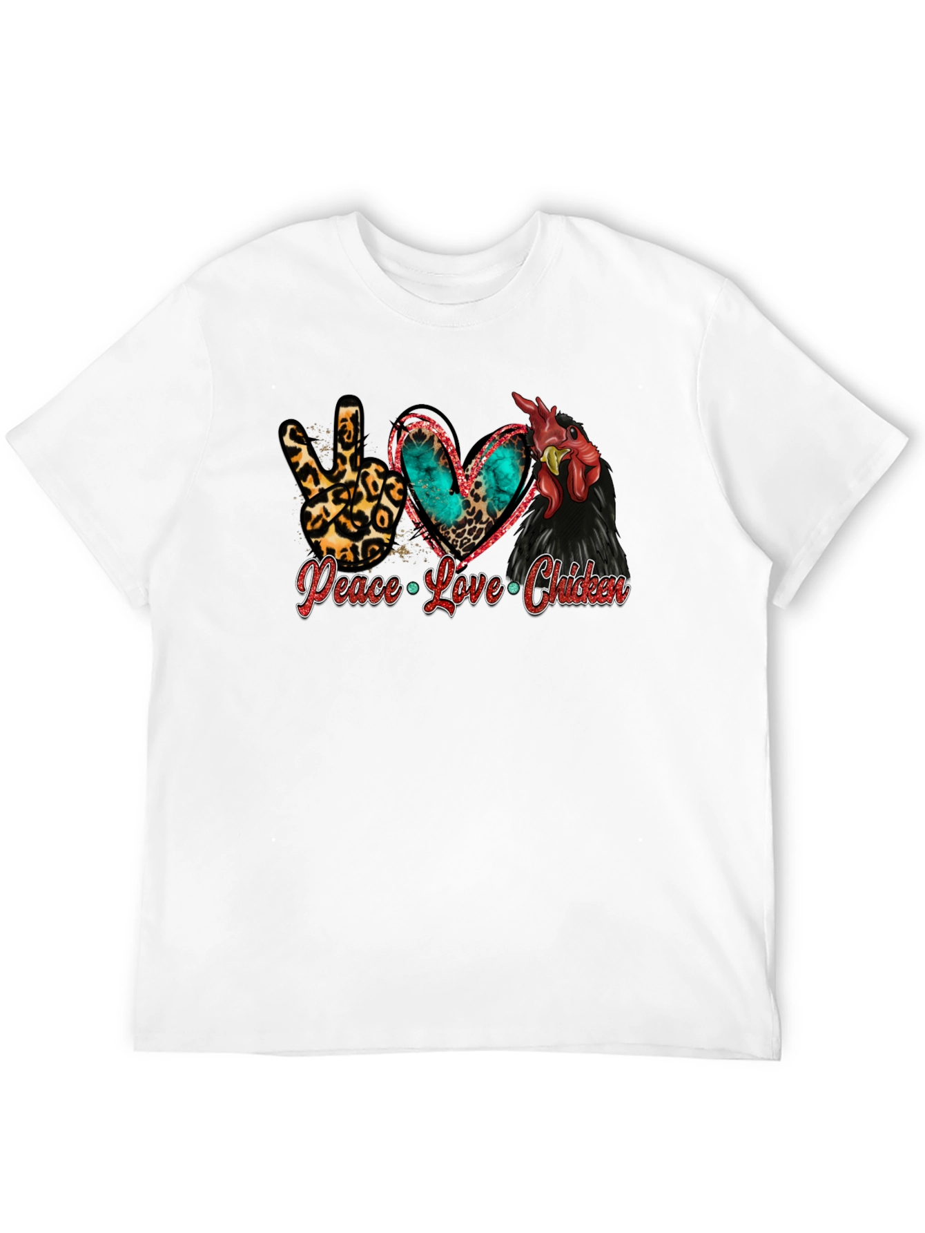 Peace Love Chicken T-Shirt Animal Lover Tee