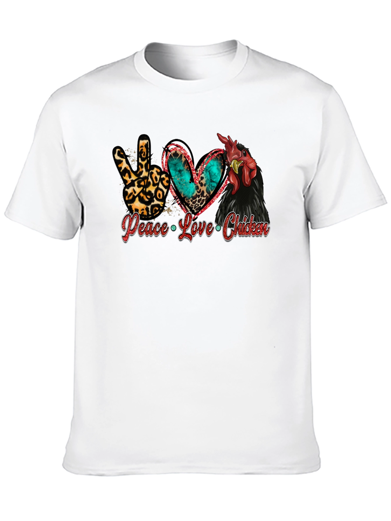 Peace Love Chicken T-Shirt Animal Lover Tee