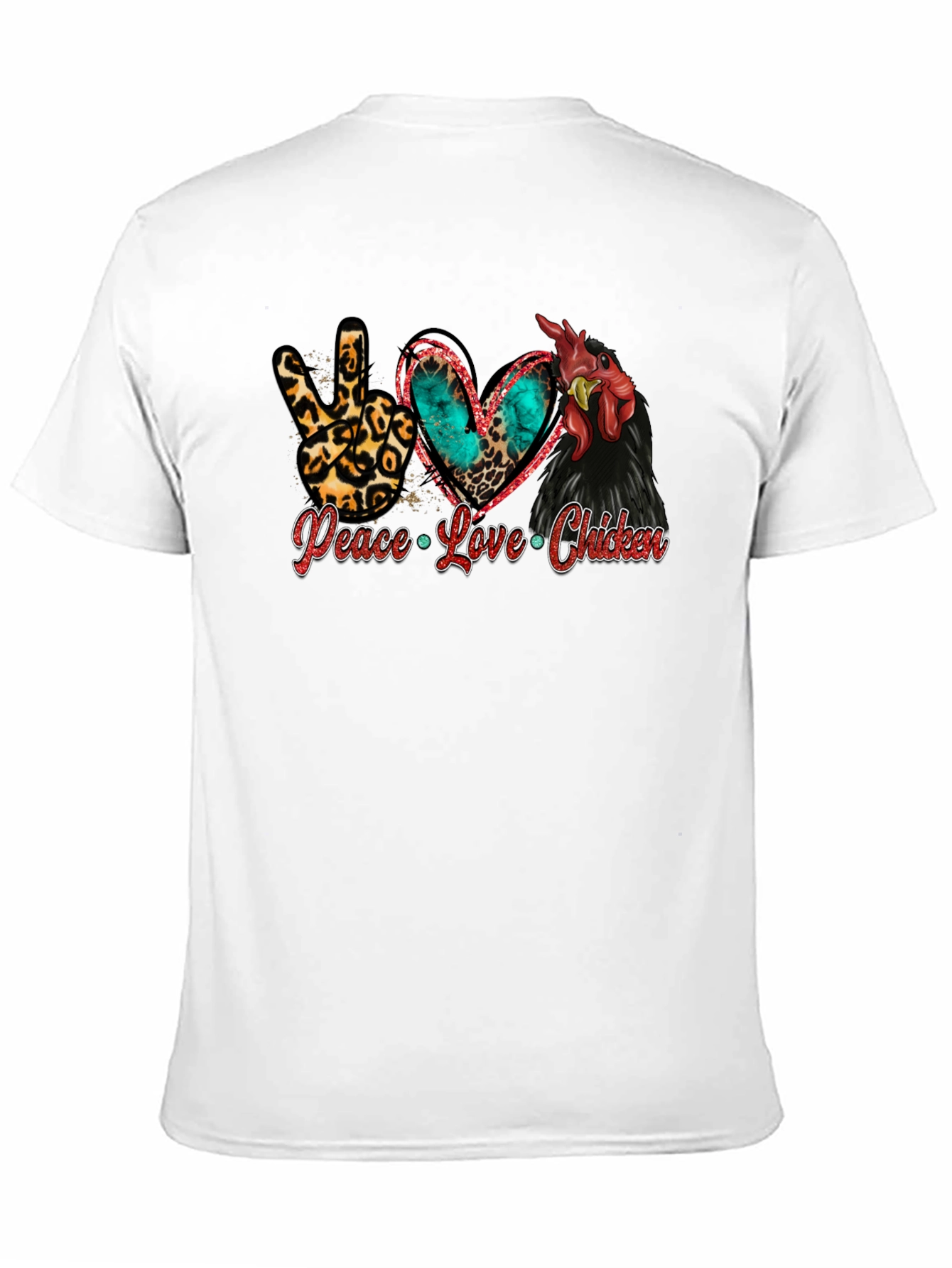Peace Love Chicken T-Shirt Animal Lover Tee