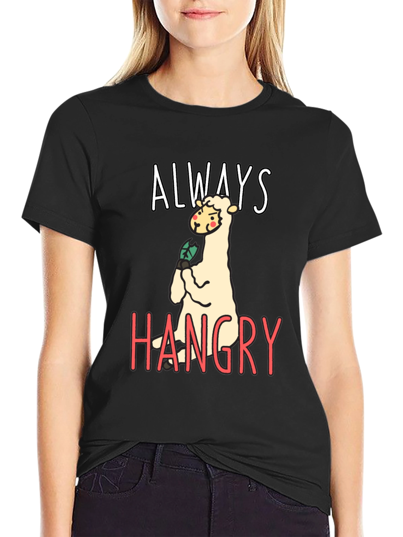 Hangry Llama Graphic Tee - Funny Animal T-Shirt