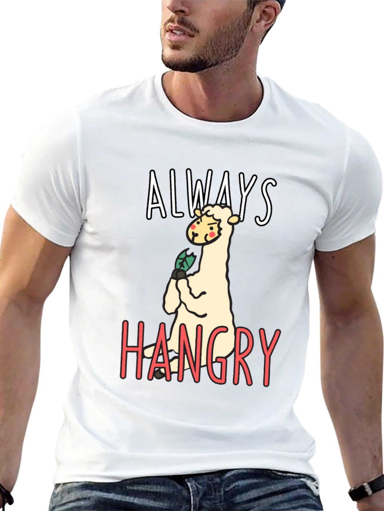 Hangry Llama Graphic Tee - Funny Animal T-Shirt
