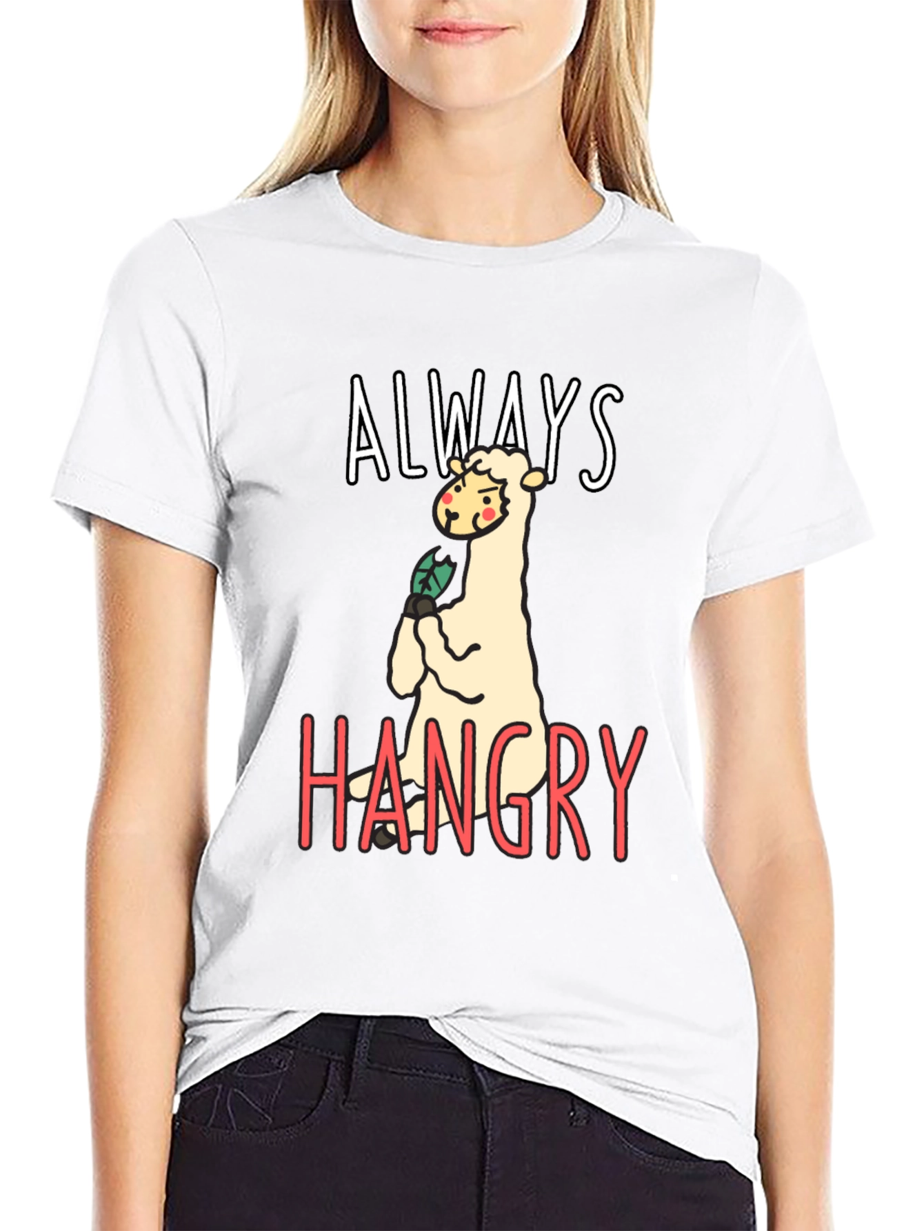 Hangry Llama Graphic Tee - Funny Animal T-Shirt