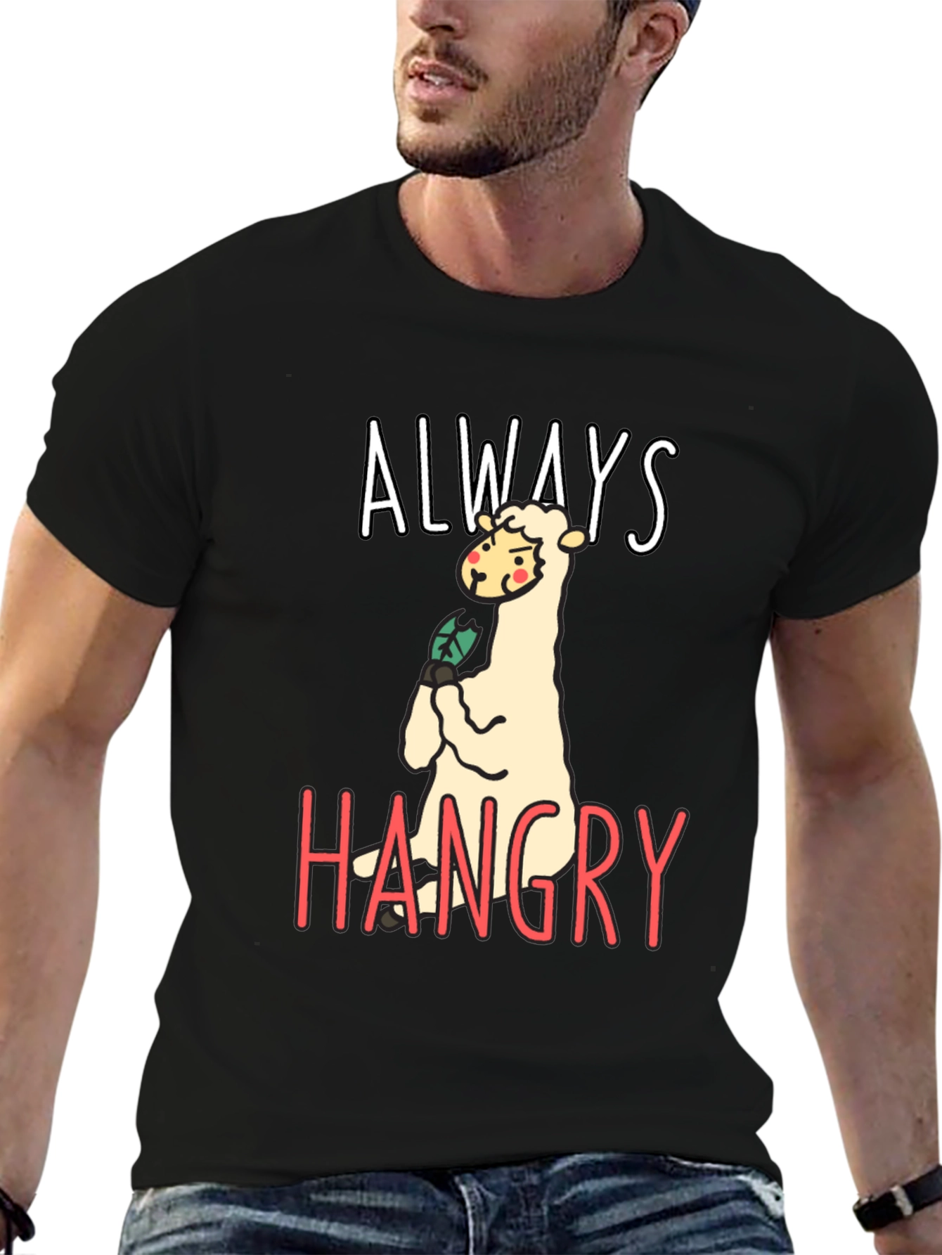 Hangry Llama Graphic Tee - Funny Animal T-Shirt