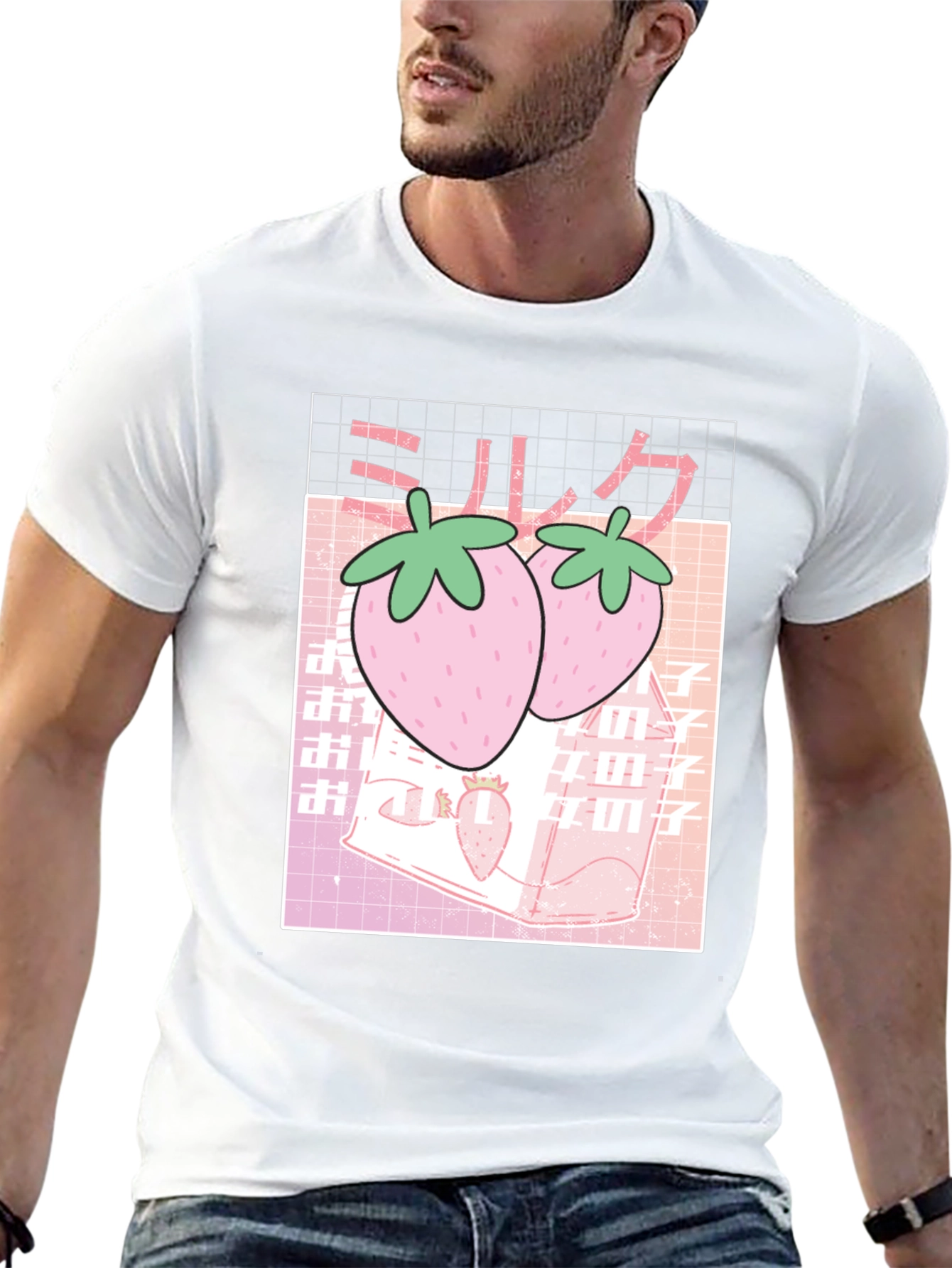 Strawberry Milk T-Shirt - Kawaii Aesthetic Black Tee