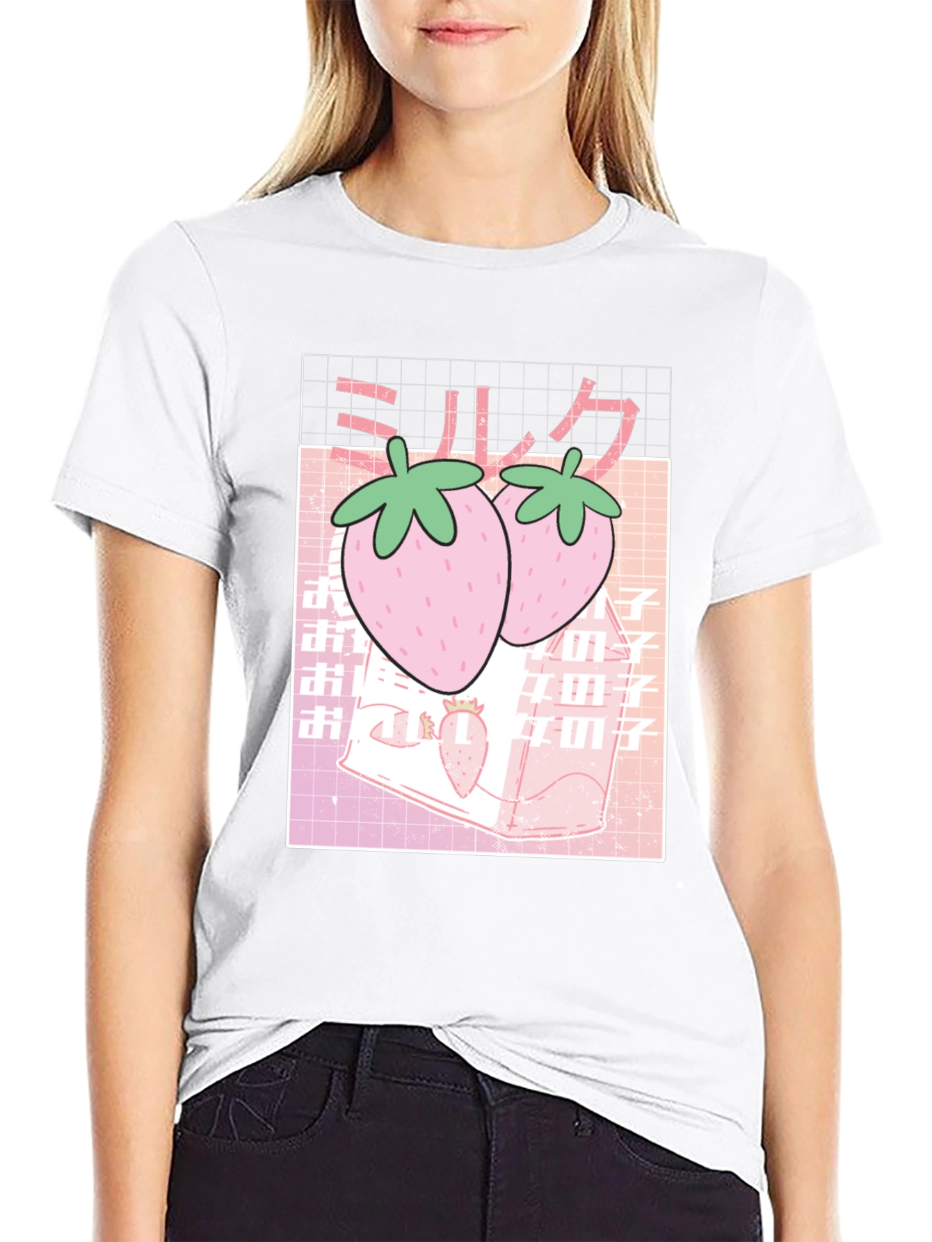 Strawberry Milk T-Shirt - Kawaii Aesthetic Black Tee