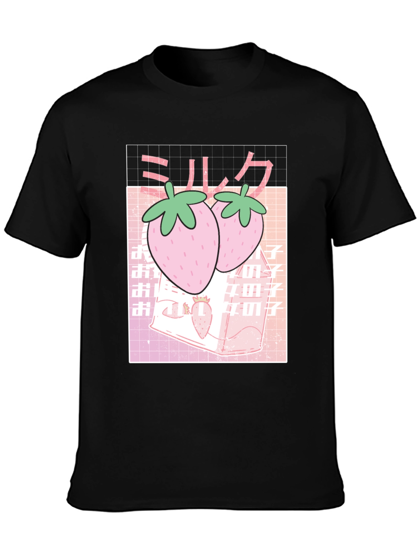 Strawberry Milk T-Shirt - Kawaii Aesthetic Black Tee