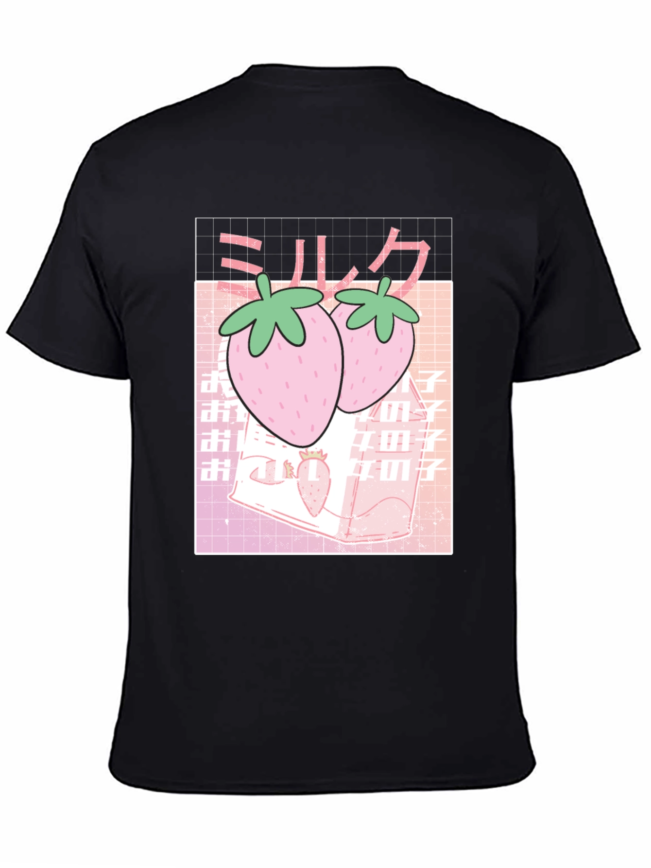 Strawberry Milk T-Shirt - Kawaii Aesthetic Black Tee