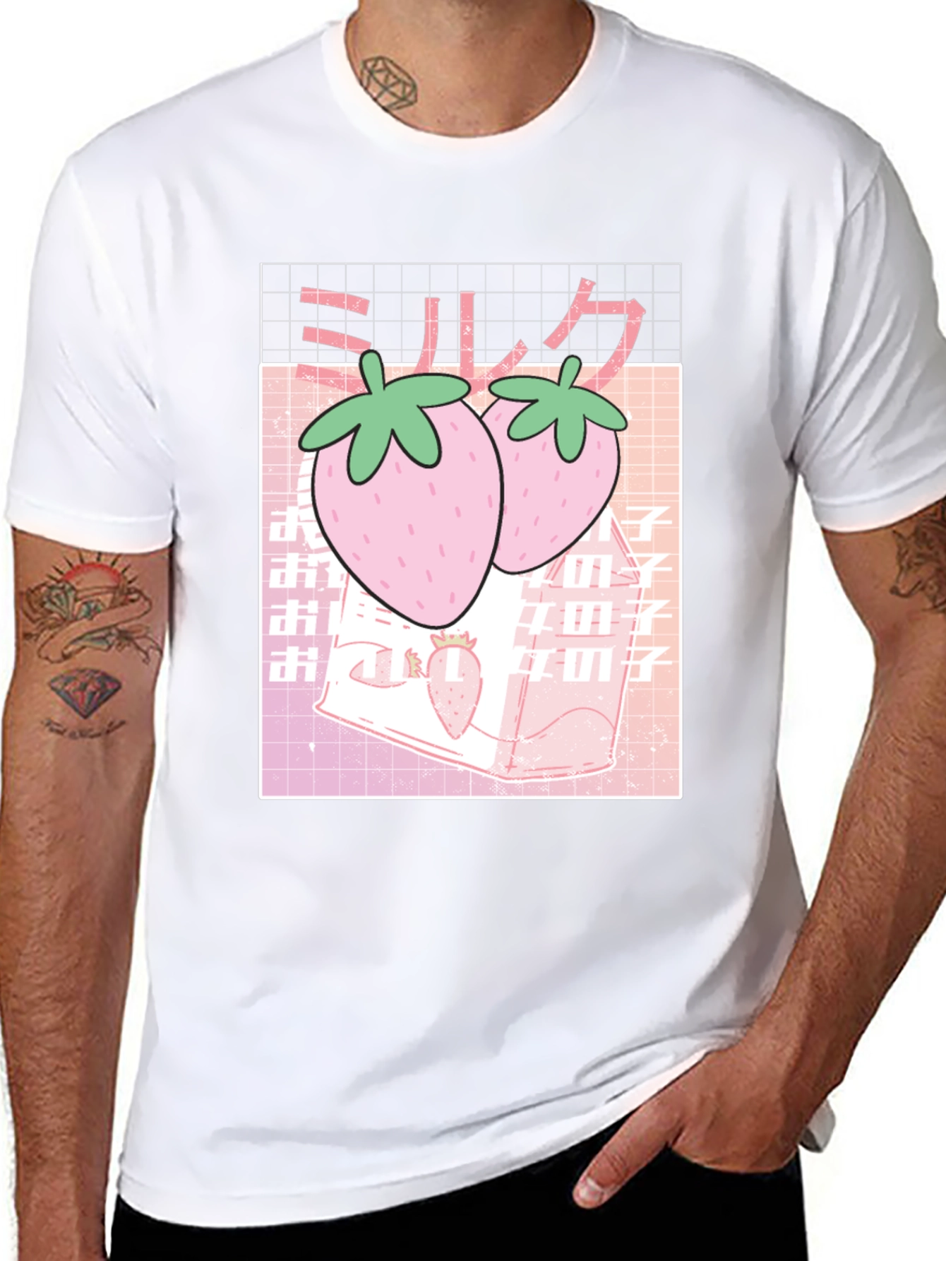 Strawberry Milk T-Shirt - Kawaii Aesthetic Black Tee