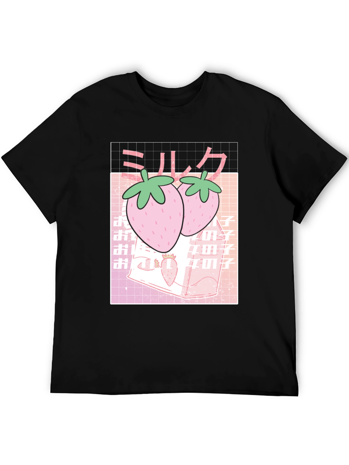 Strawberry Milk T-Shirt - Kawaii Aesthetic Black Tee