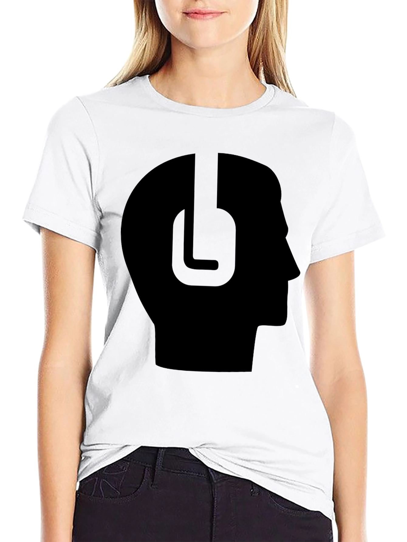 Headphone Head Black Tee - Stylish & Unique!