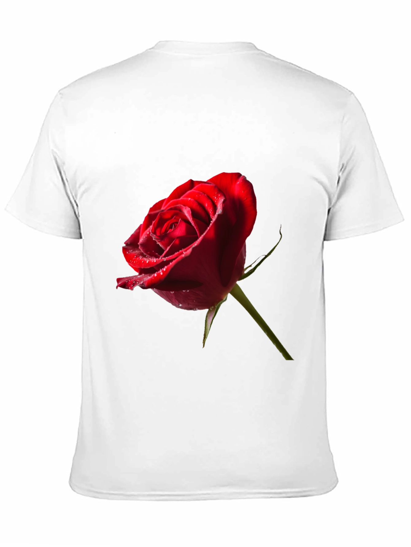 Red Rose Graphic Tee - Elegant Floral Design