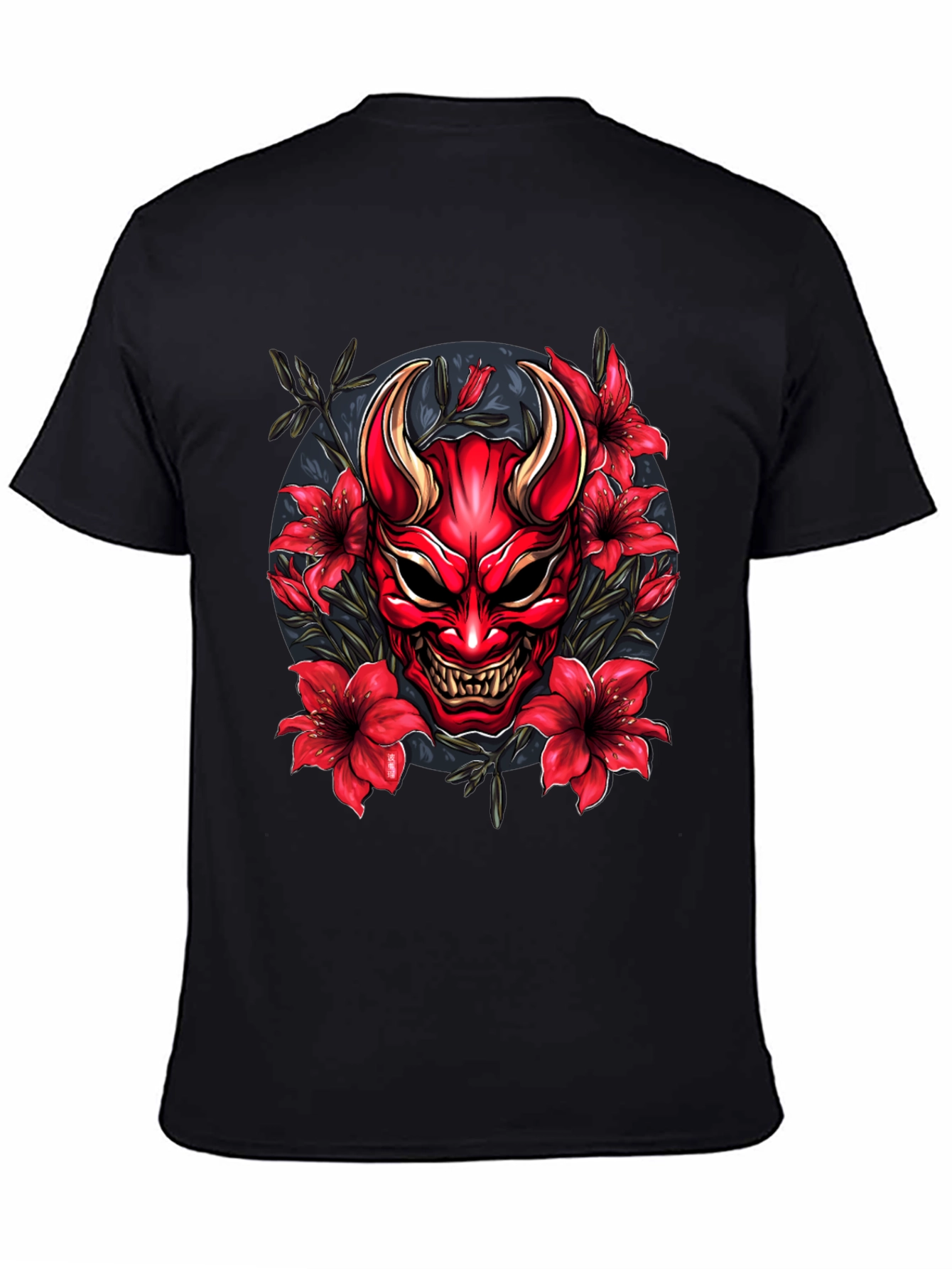 Hannya Mask Floral Graphic Tee