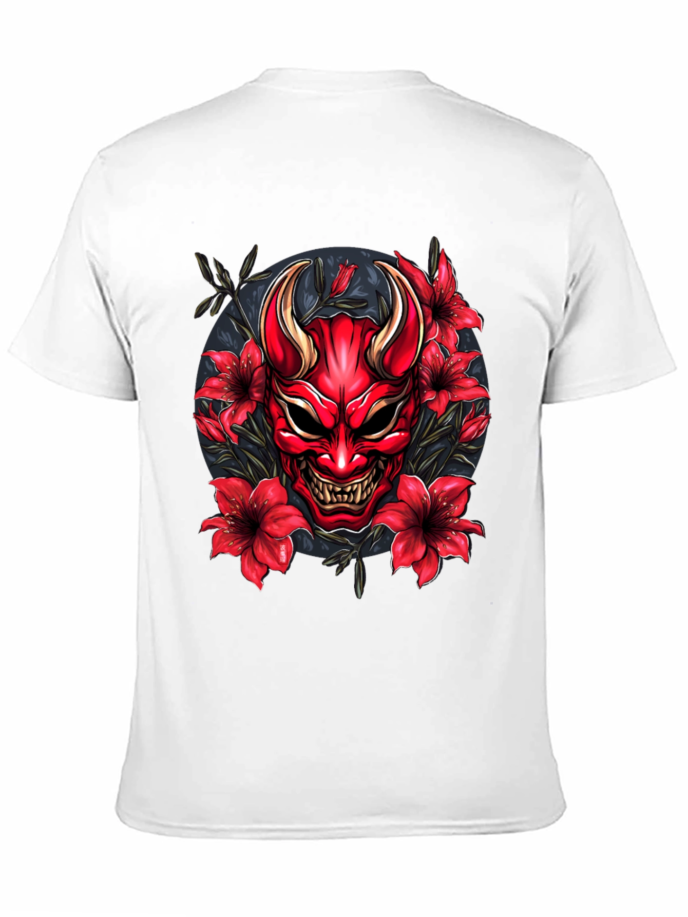 Hannya Mask Floral Graphic Tee