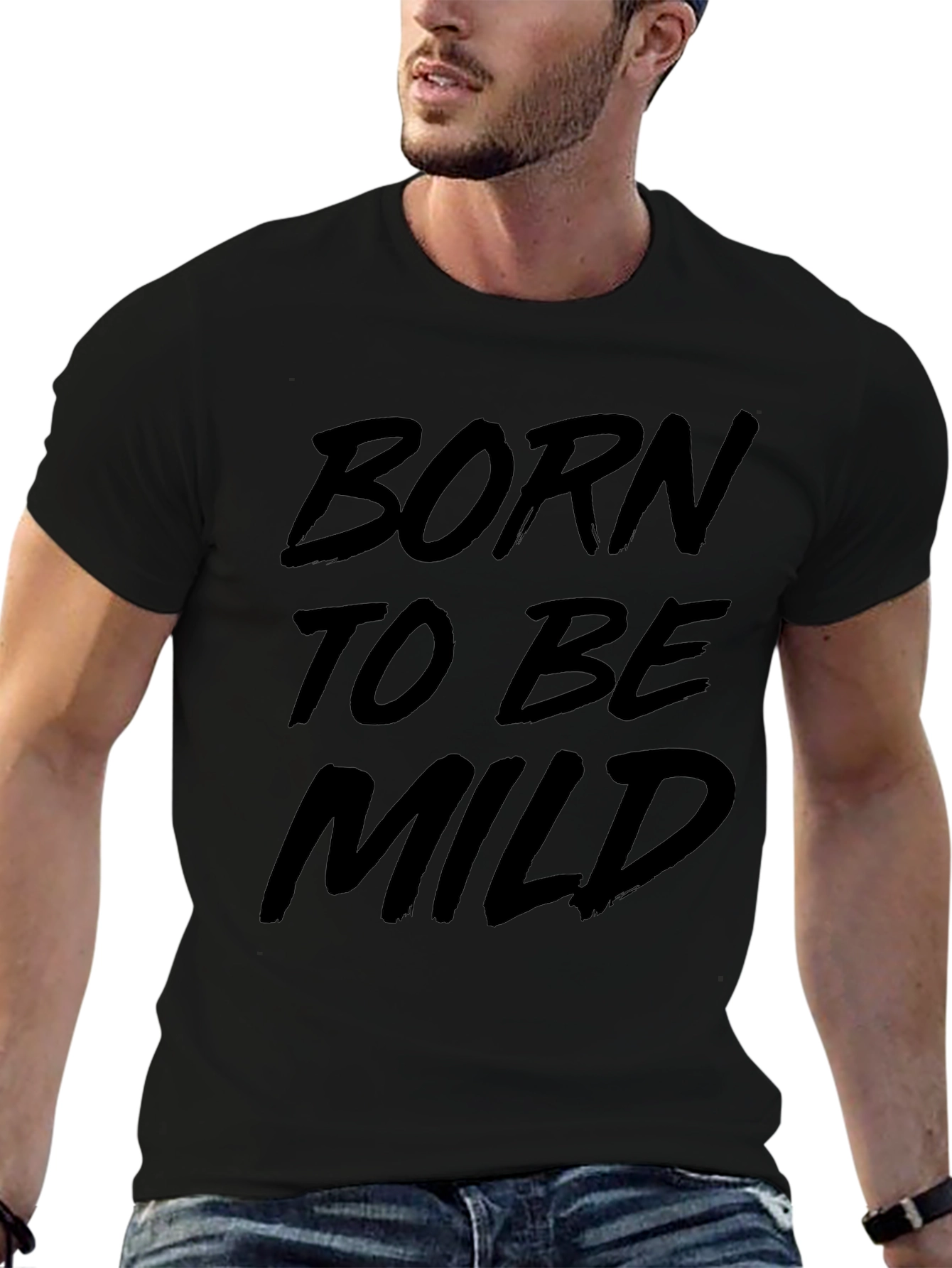 Born to be Mild Black Graphic T-Shirt