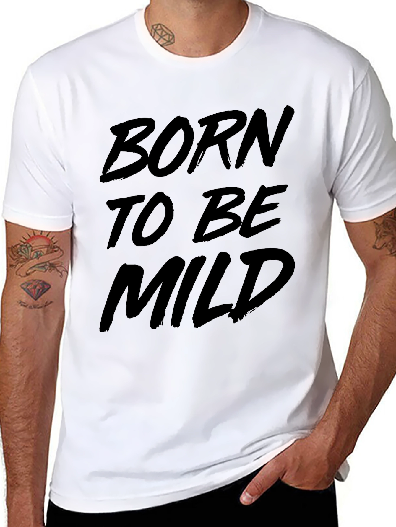 Born to be Mild Black Graphic T-Shirt