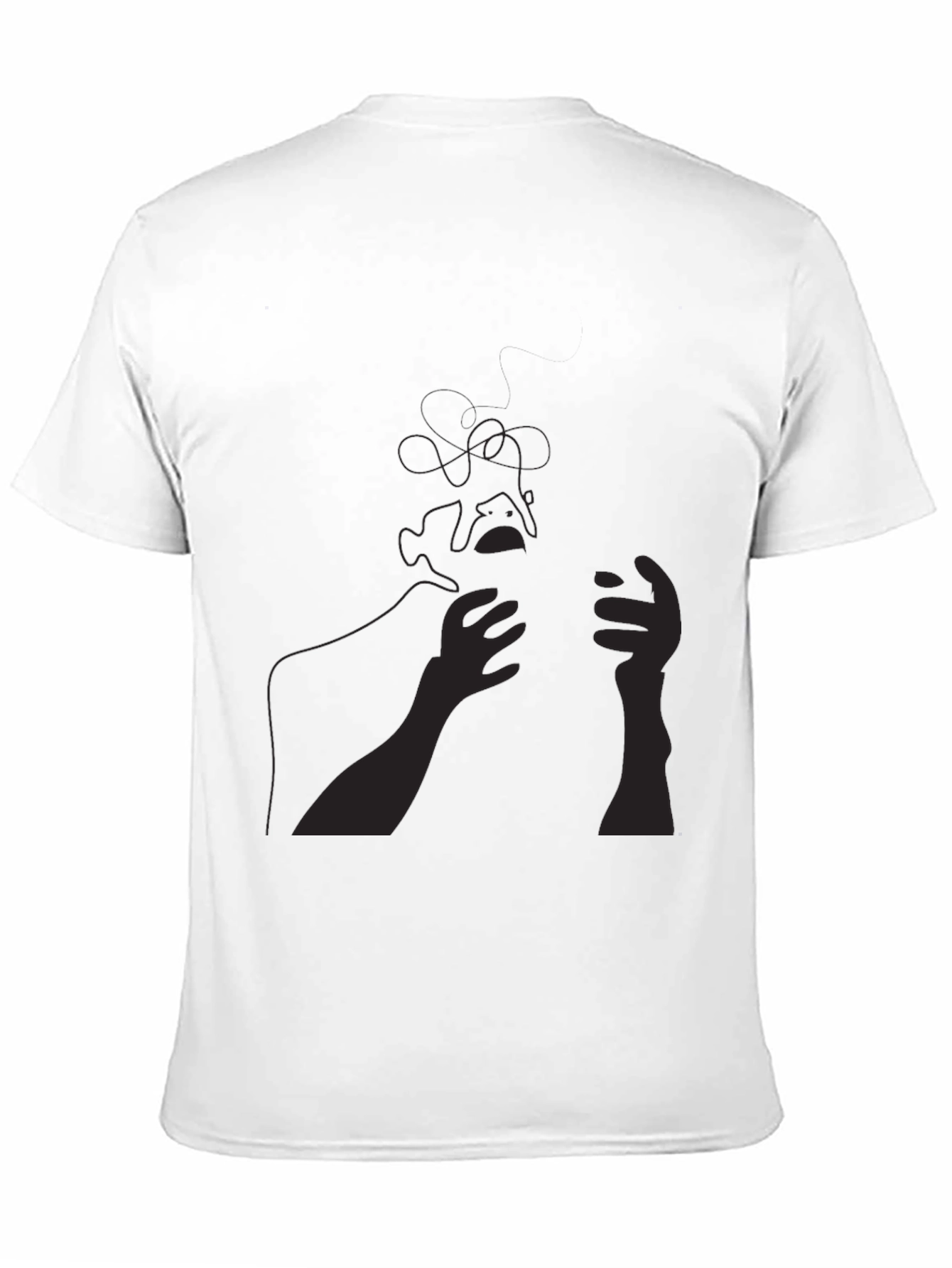 Abstract Line Art Tee - Black