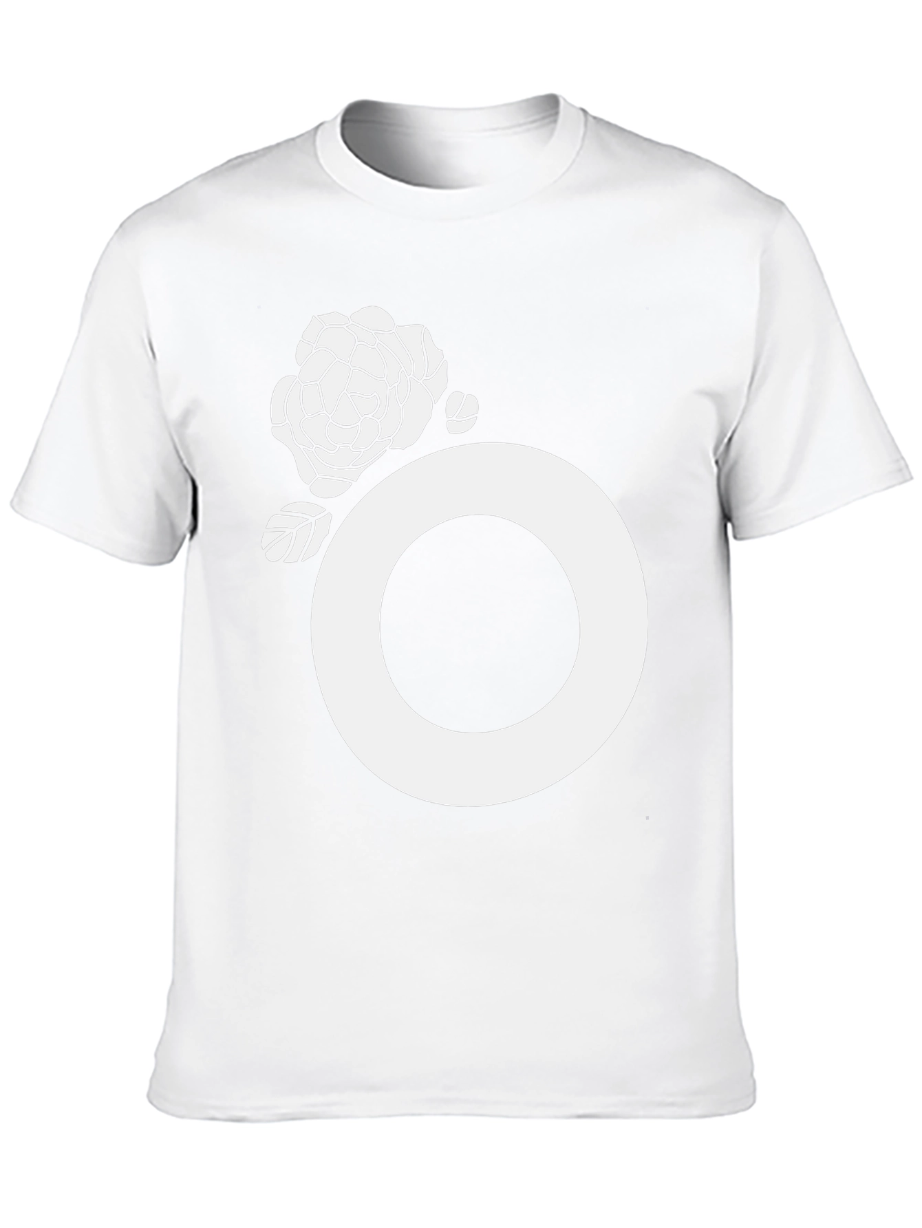 Black Tee with White Floral O Design
