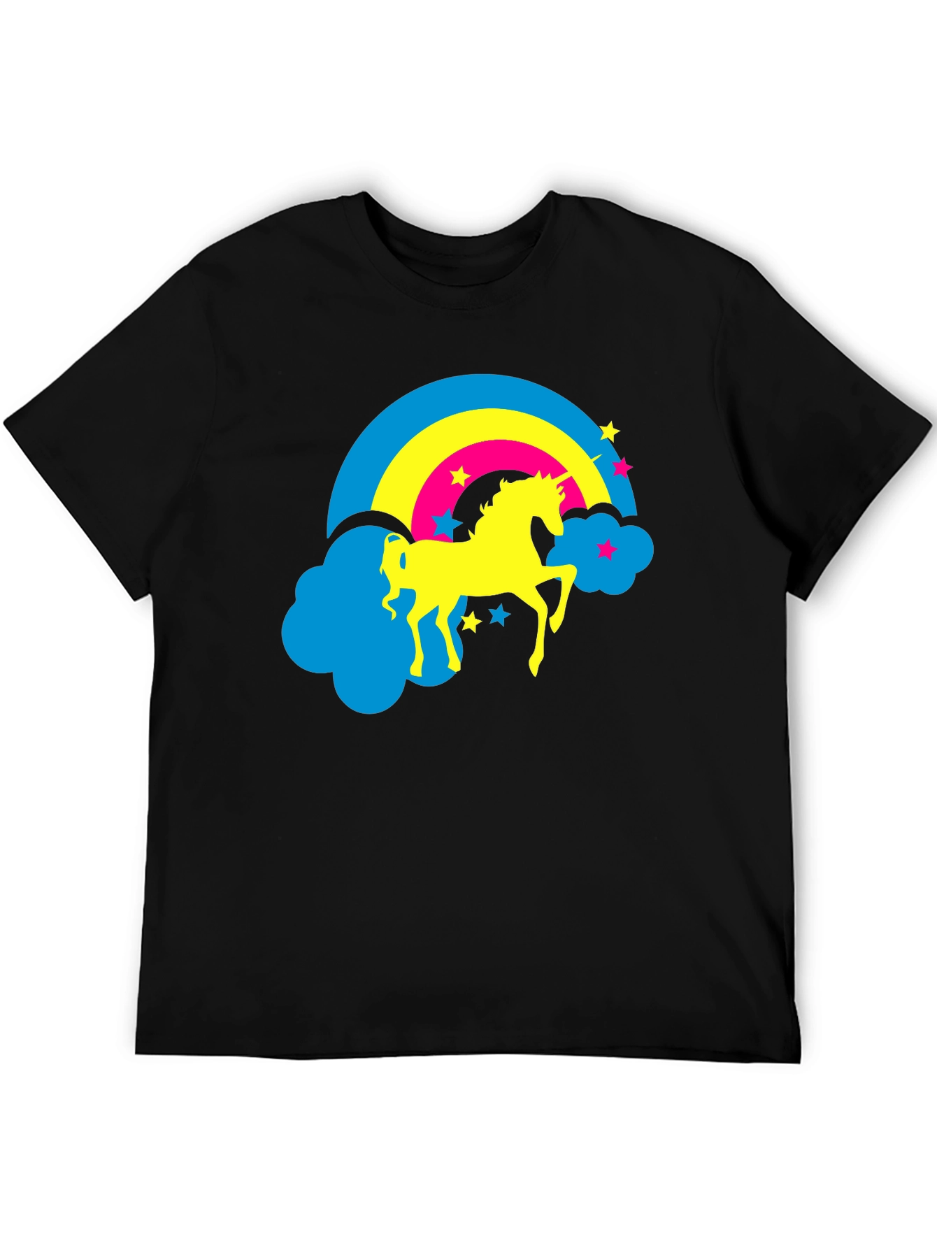 Unicorn Rainbow Graphic Tee - Black