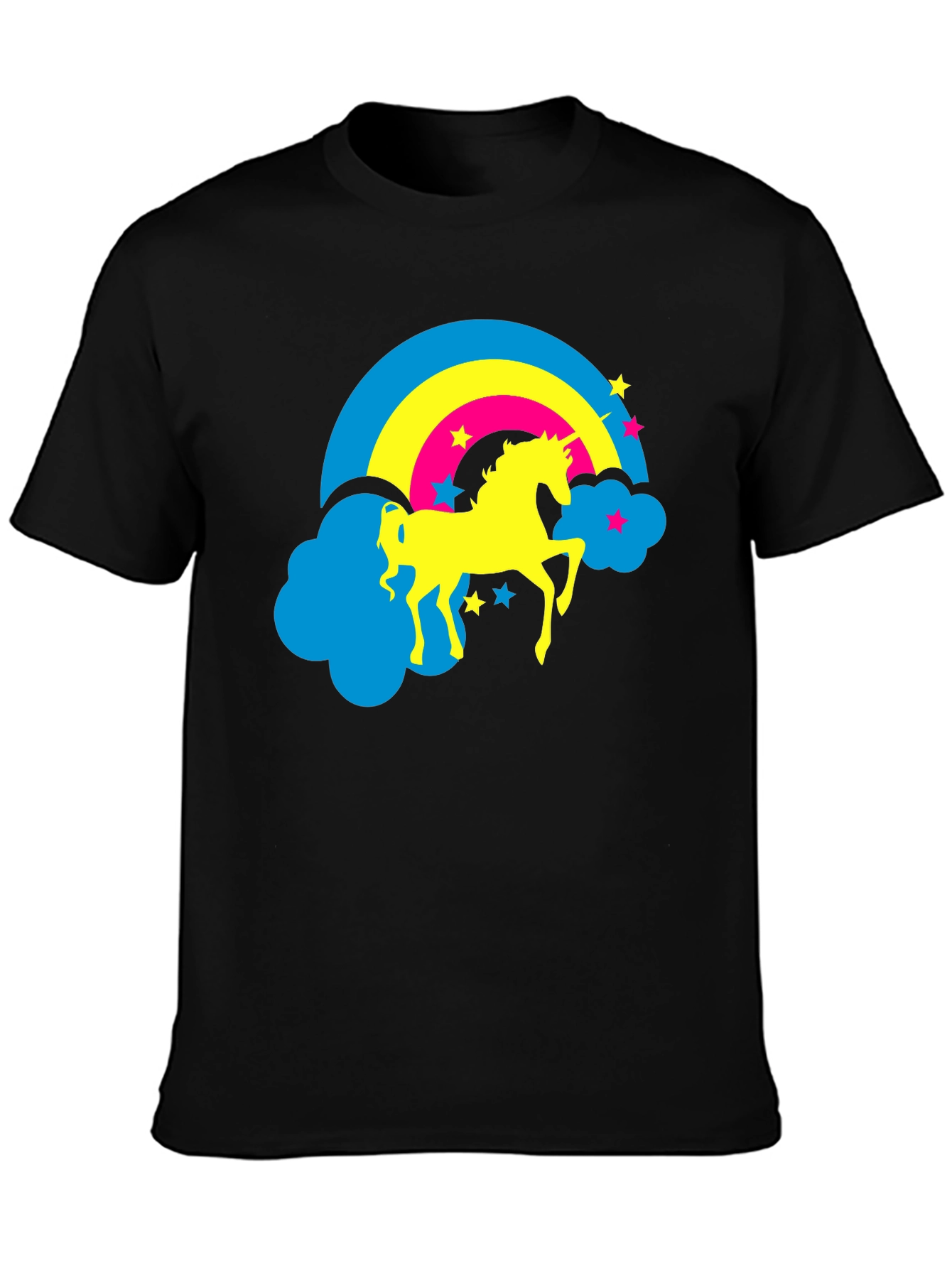 Unicorn Rainbow Graphic Tee - Black