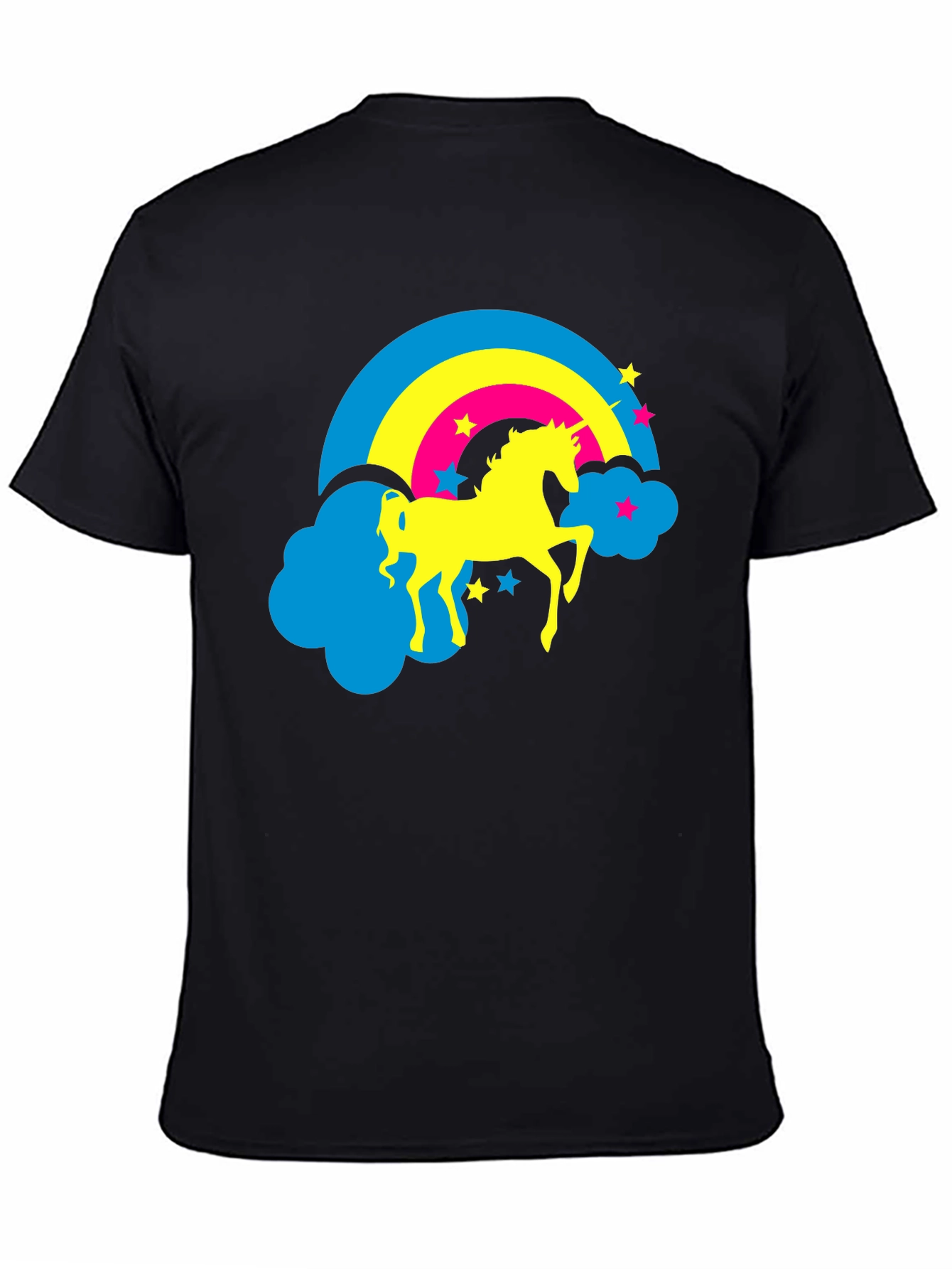 Unicorn Rainbow Graphic Tee - Black