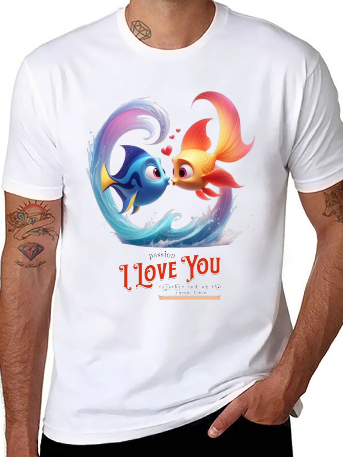 I Love You Fish Graphic T-Shirt