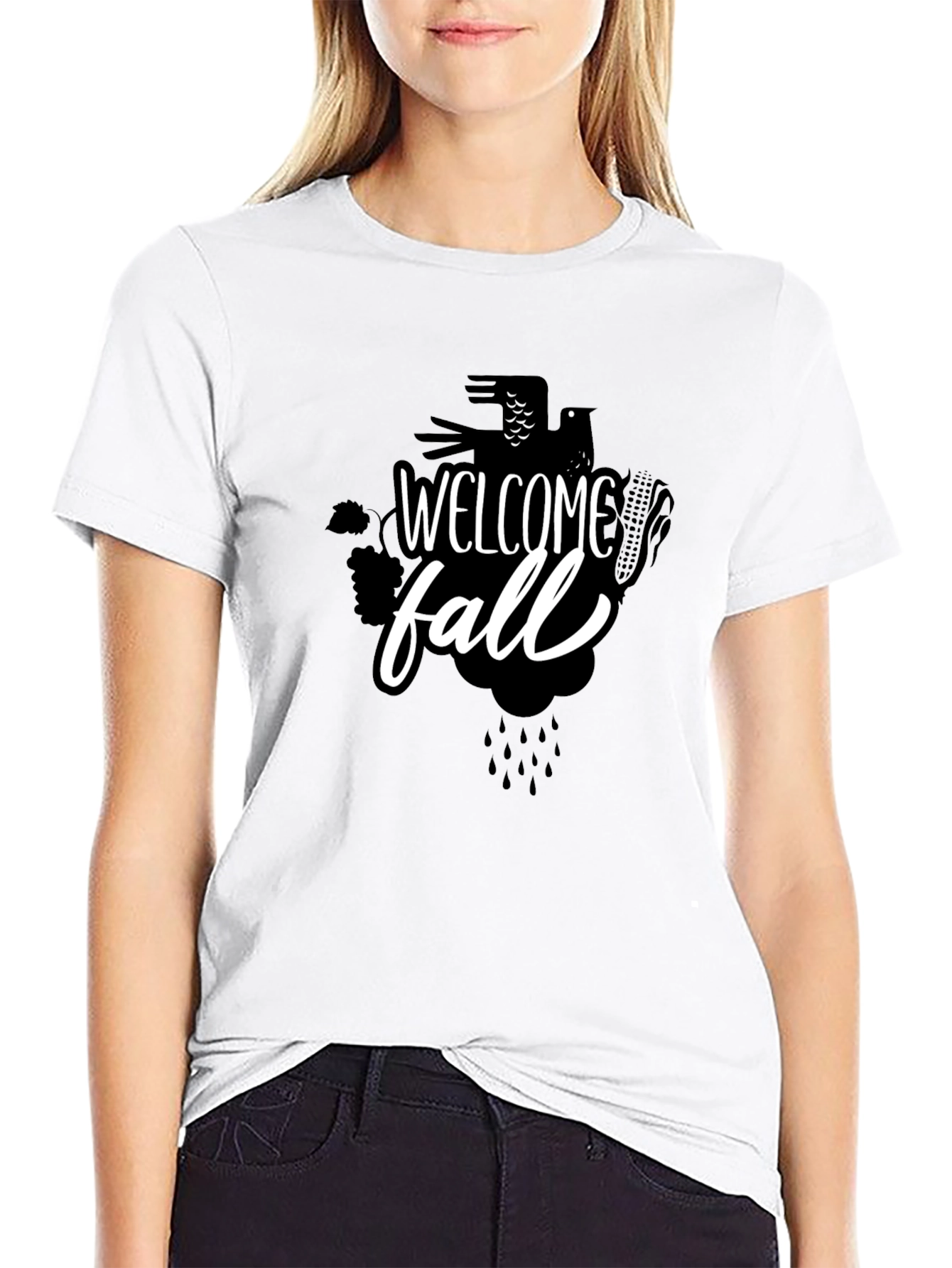 Welcome Fall Black Graphic Tee