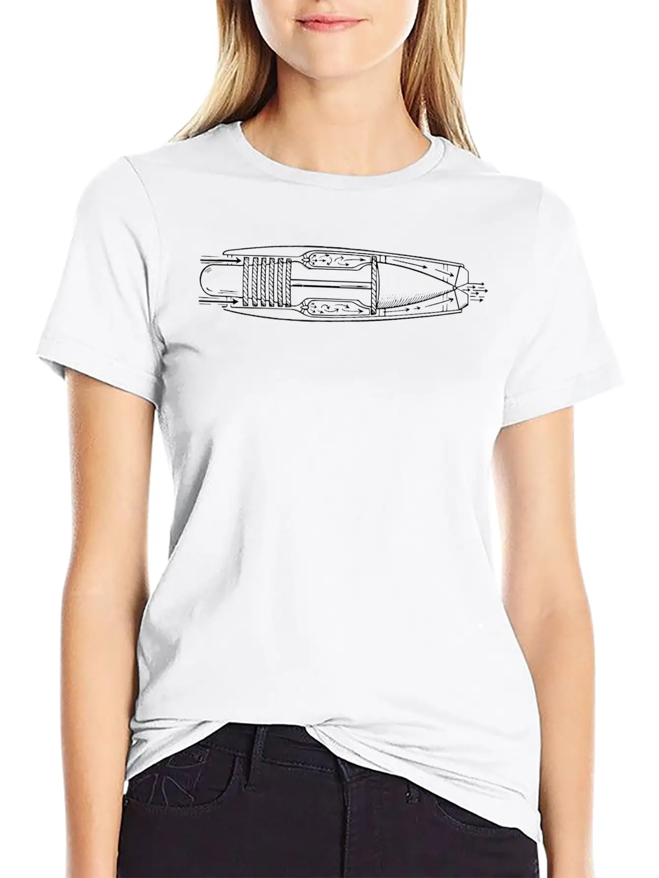 Jet Engine Unisex Casual T-Shirt – Clean Design For Daily Comfort