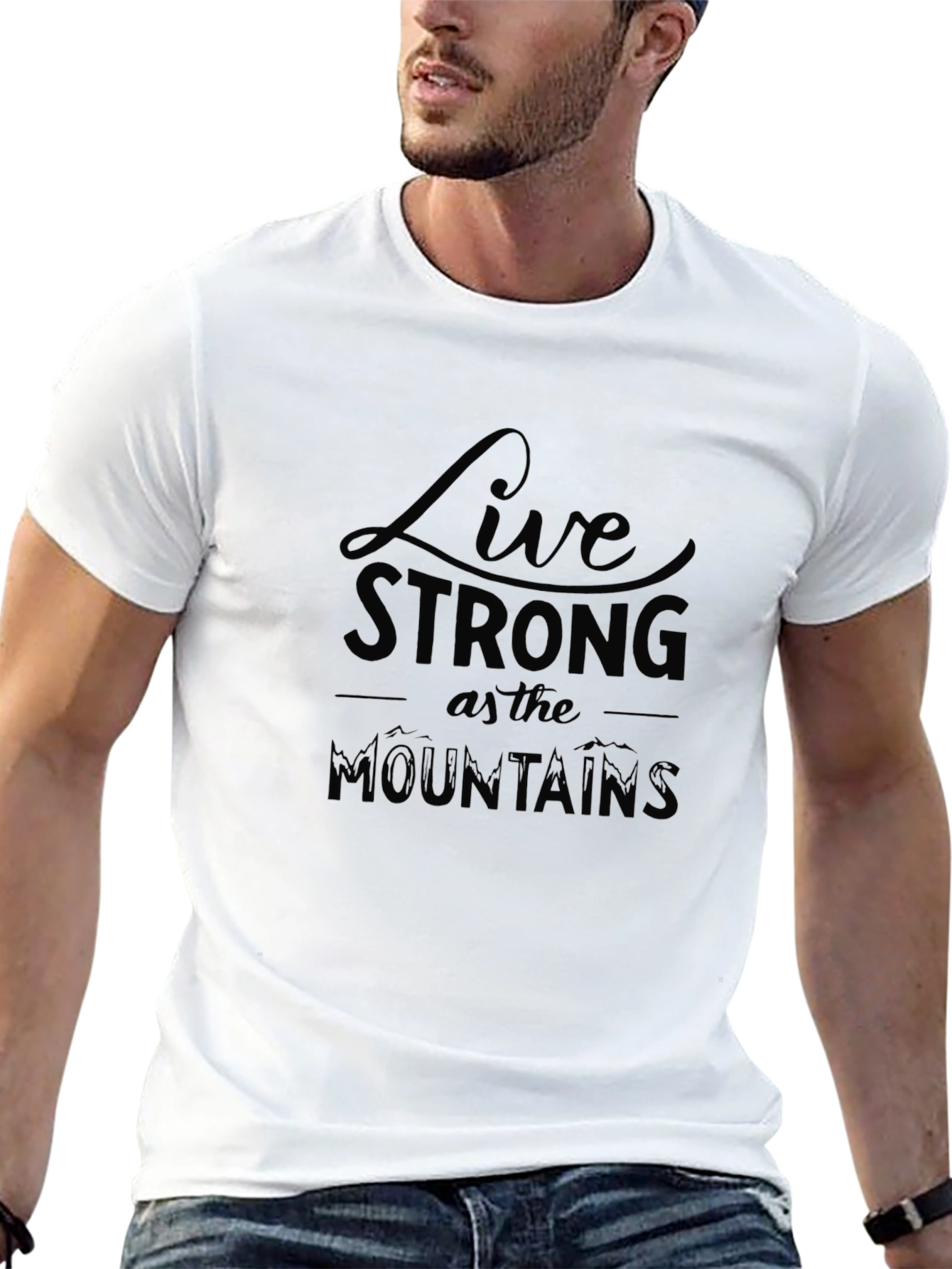 Live Strong T-Shirt - Mountain Design