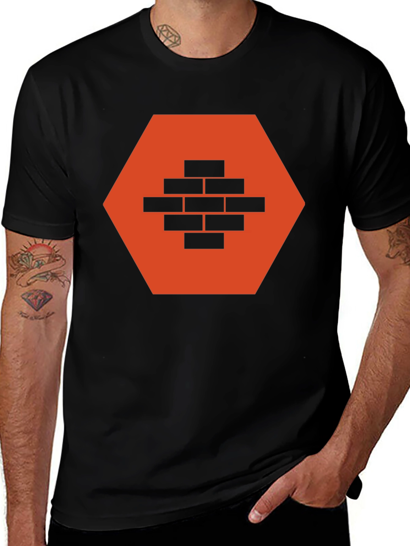 Brick Wall Graphic Tee - Mens Casual T-Shirt