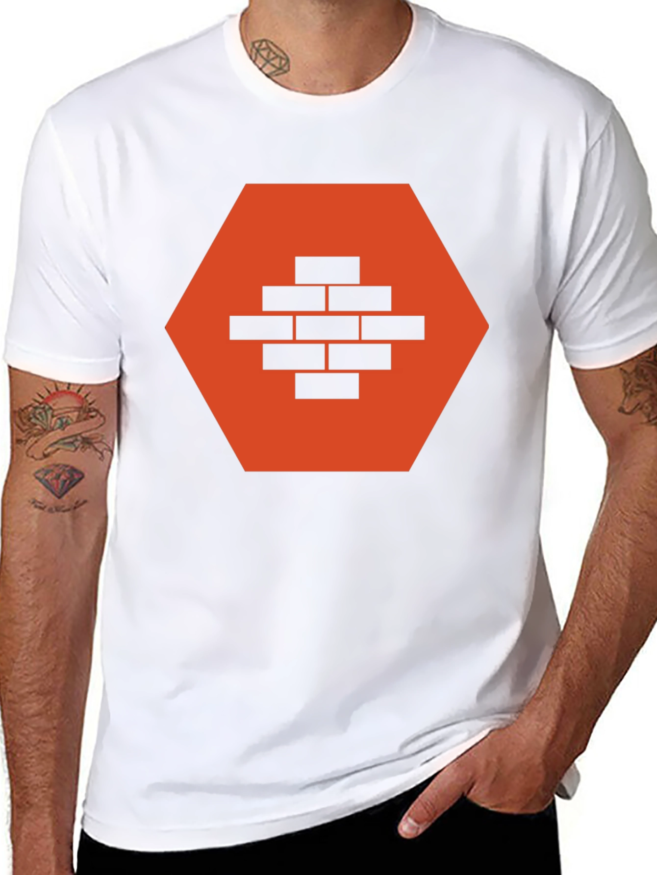Brick Wall Graphic Tee - Mens Casual T-Shirt