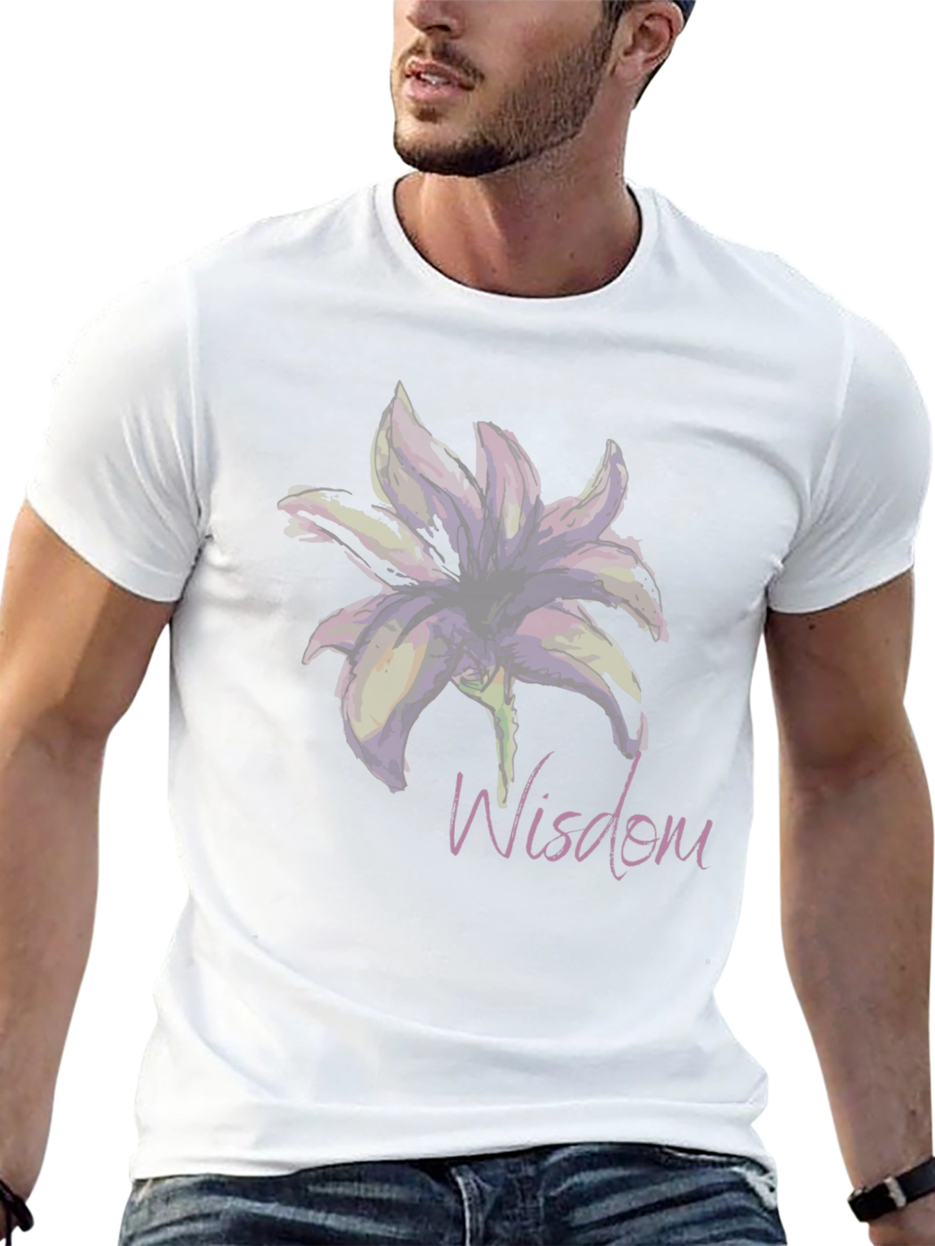 Wisdom Lily Graphic T-Shirt - Elegant and Stylish