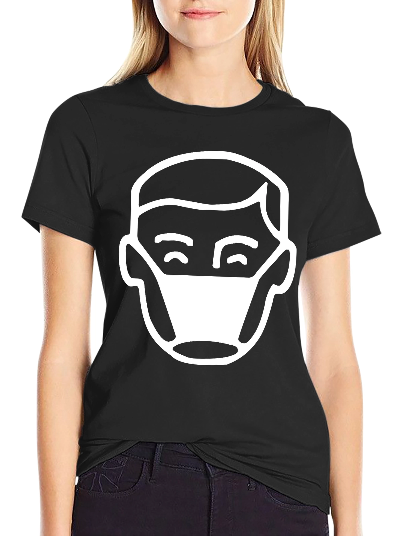 Masked Man Graphic Tee - Black Casual T-Shirt