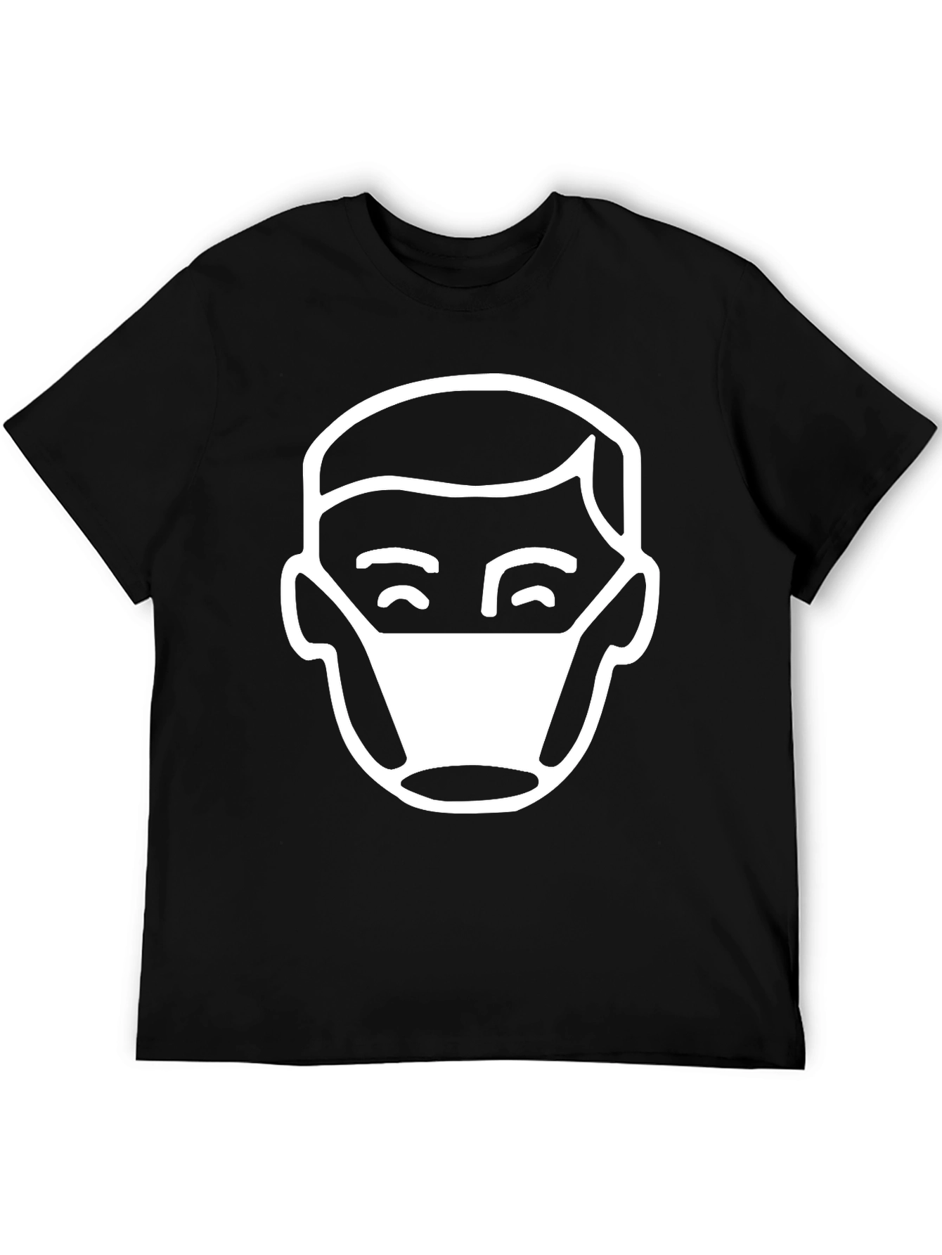 Masked Man Graphic Tee - Black Casual T-Shirt