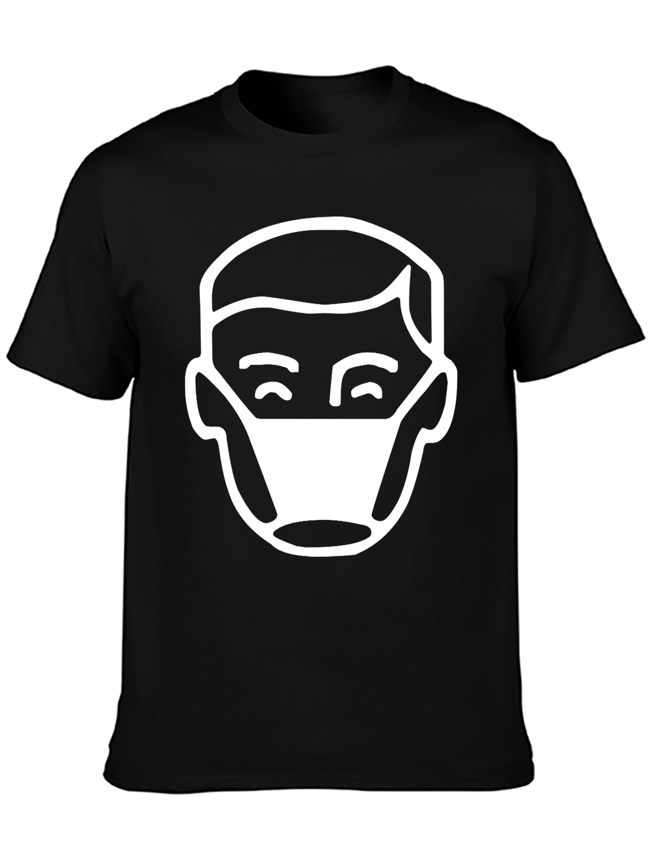 Masked Man Graphic Tee - Black Casual T-Shirt