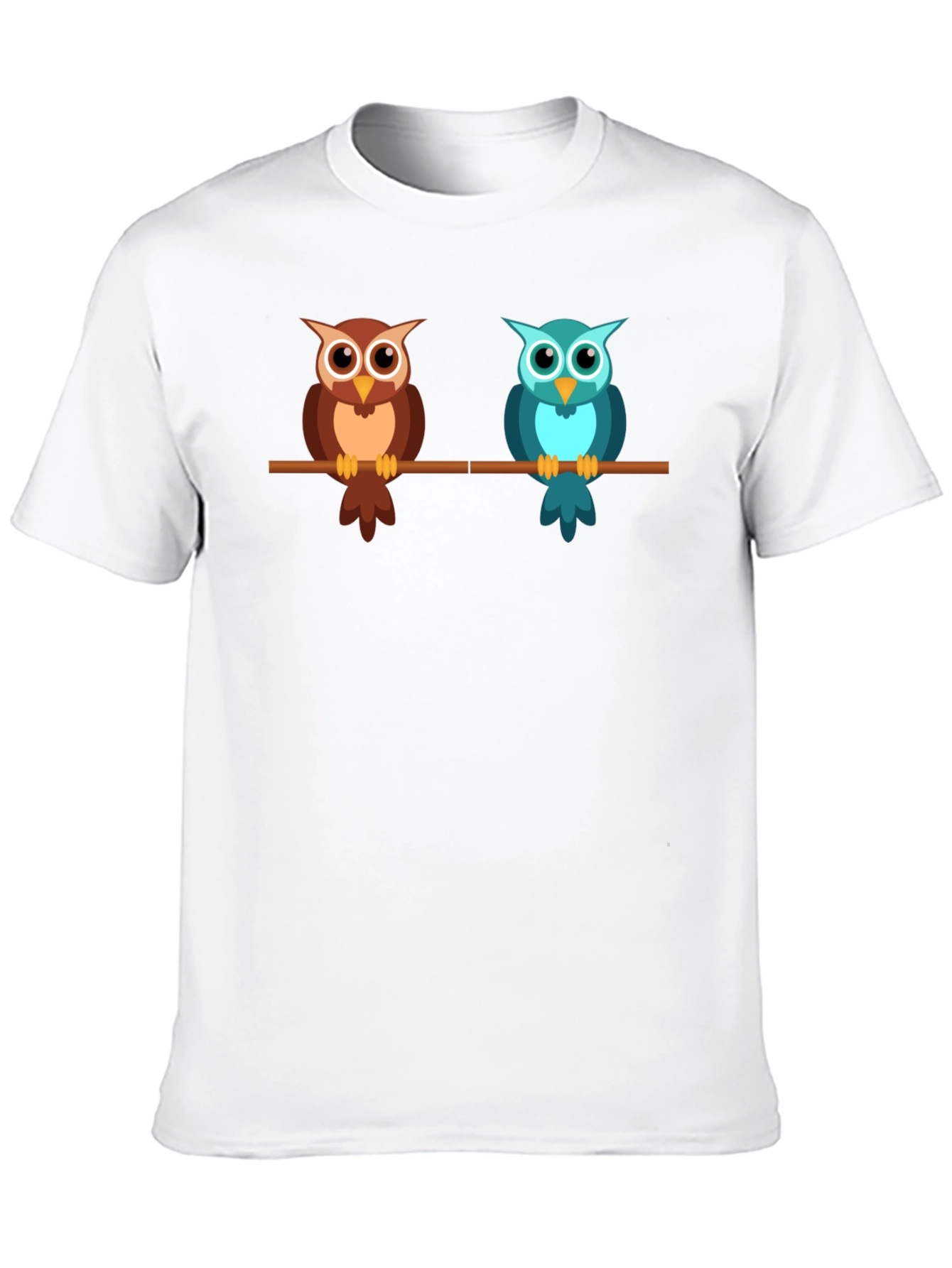 Cute Owls on a Branch Graphic T-Shirt