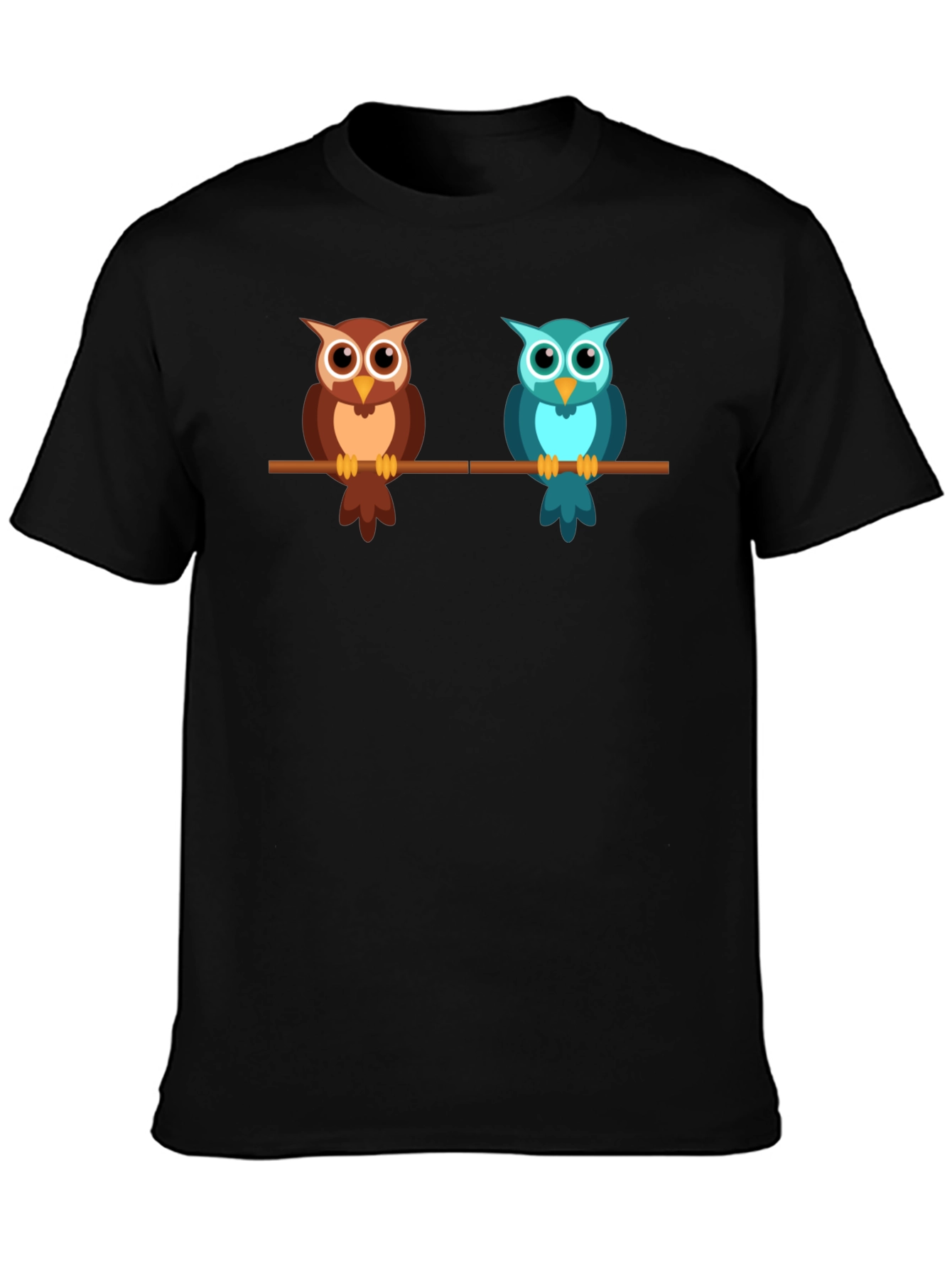 Cute Owls on a Branch Graphic T-Shirt